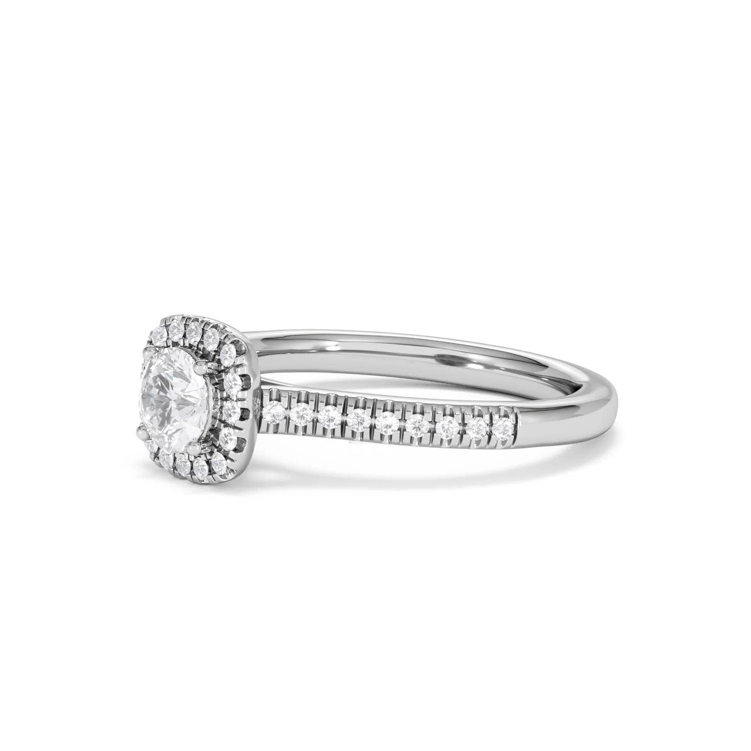 Lumia Round Cut Lab Diamond Halo Ring 0.70ct F/VS in 9K White Gold - Image 79