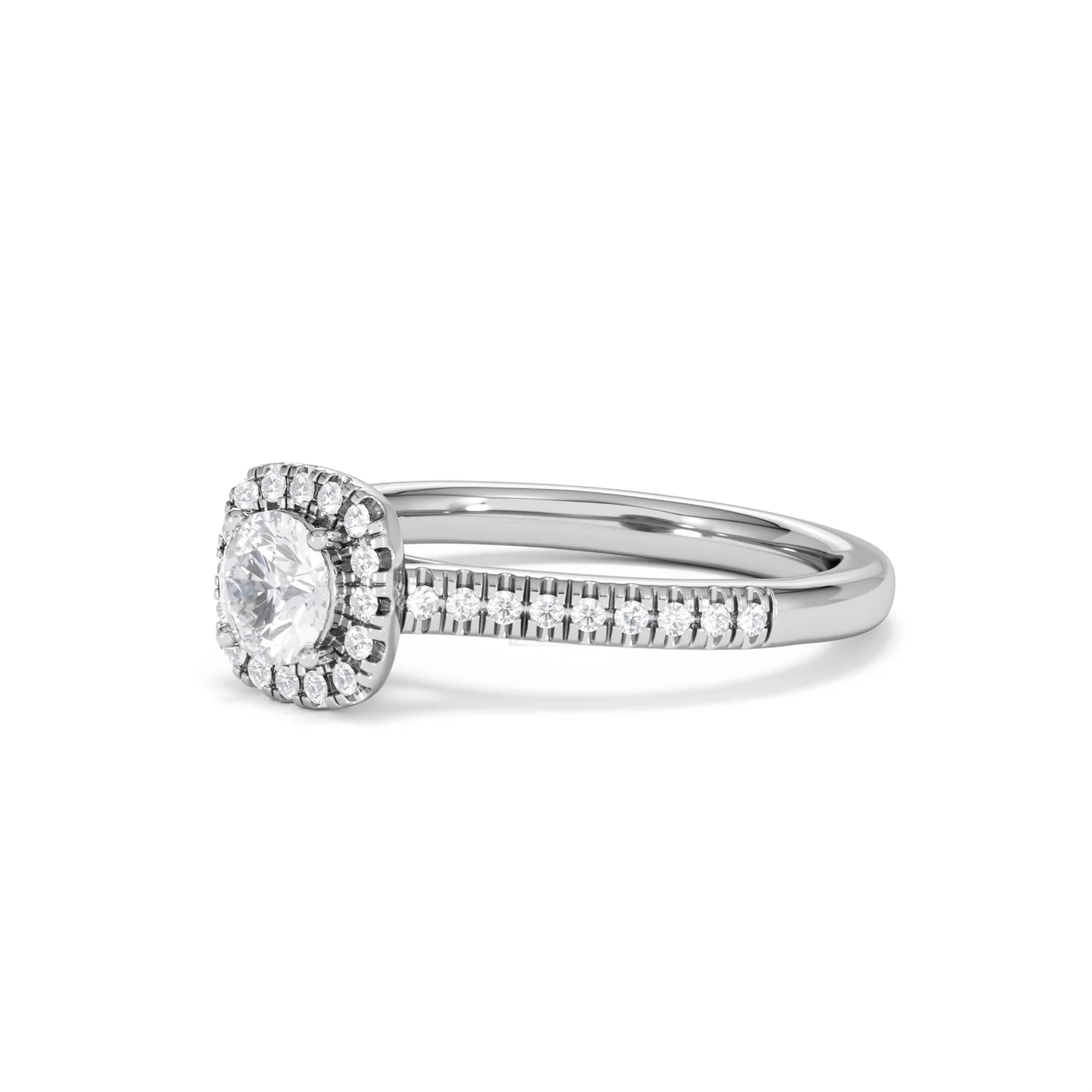 Lumia Round Cut Lab Diamond Halo Ring 0.70ct F/VS in 9K White Gold - Image 80