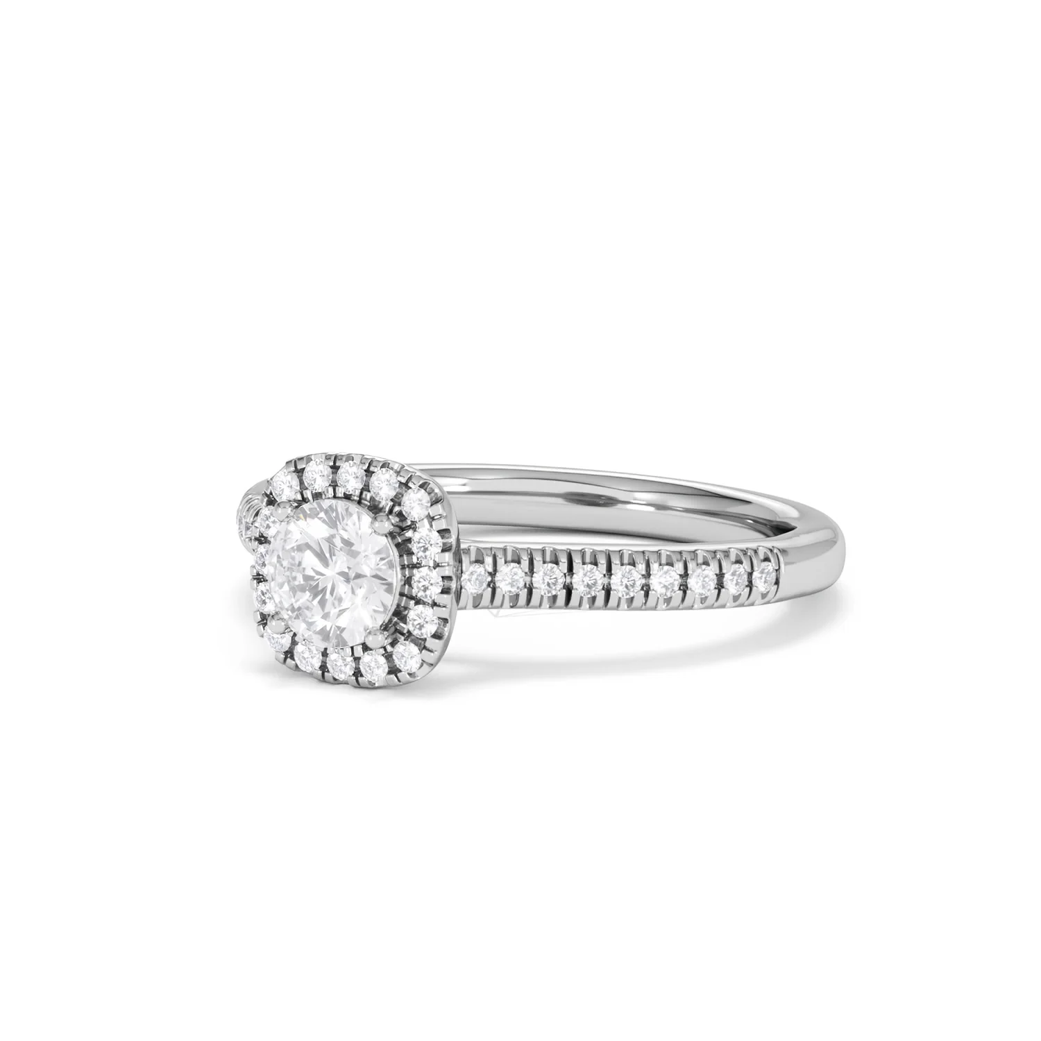 Lumia Round Cut Lab Diamond Halo Ring 0.70ct F/VS in 9K White Gold - Image 83