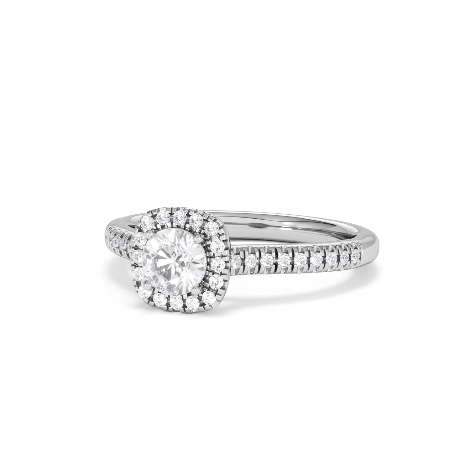 Lumia Round Cut Lab Diamond Halo Ring 0.70ct F/VS in 9K White Gold - Image 85