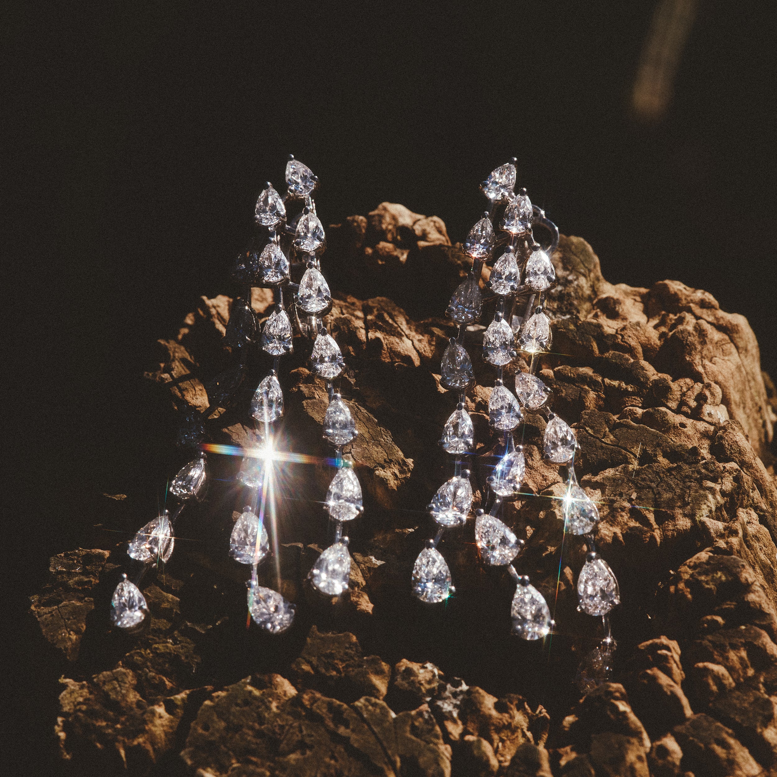 LUXE 10.00ct Lab Diamond Chandelier Earrings with IGI Certified Pear-Cut Diamonds in 18K White Gold - Image 5