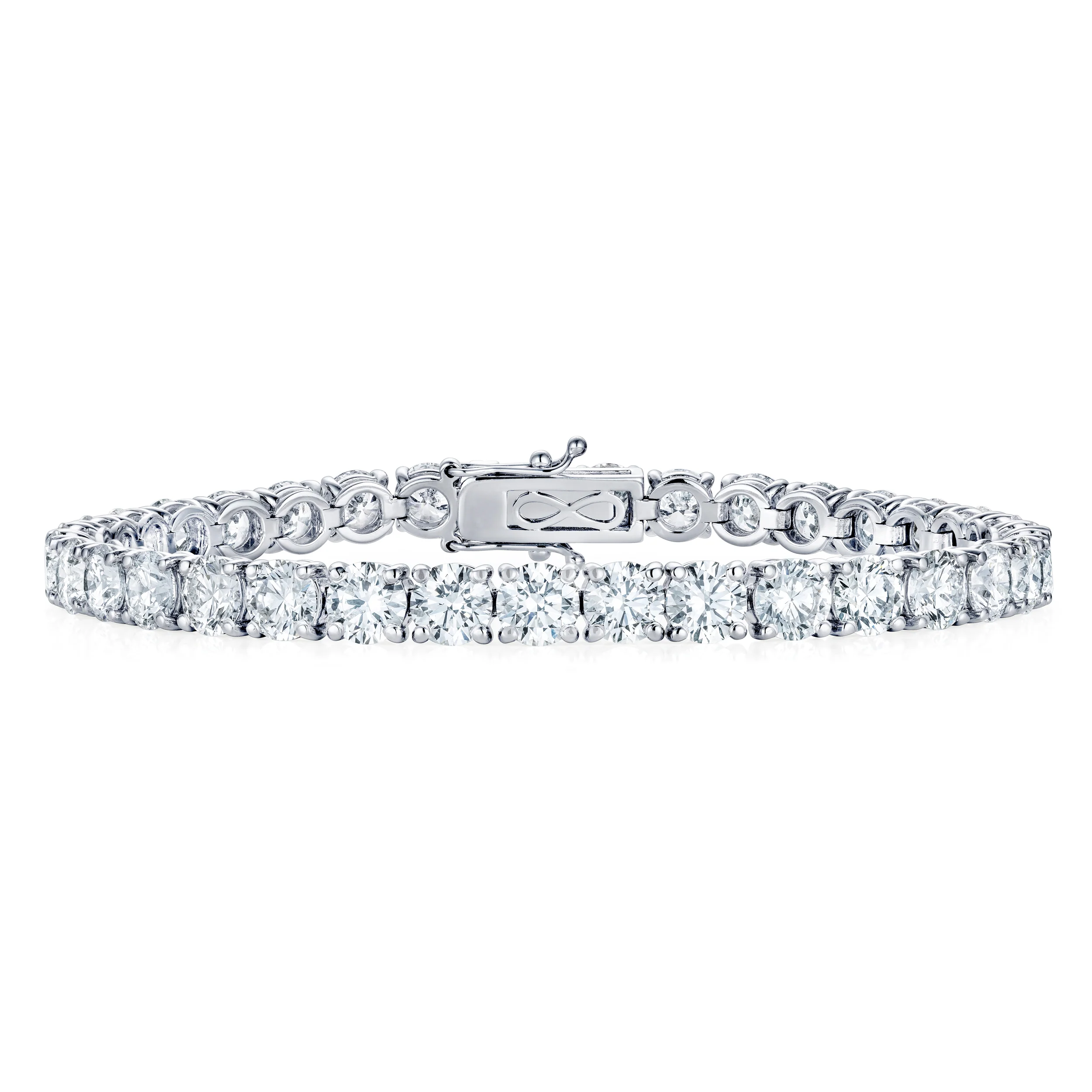 LUXE 19.00ct Lab Diamond Tennis Bracelet with IGI Certified Brilliant-Cut Diamonds in 18K White Gold