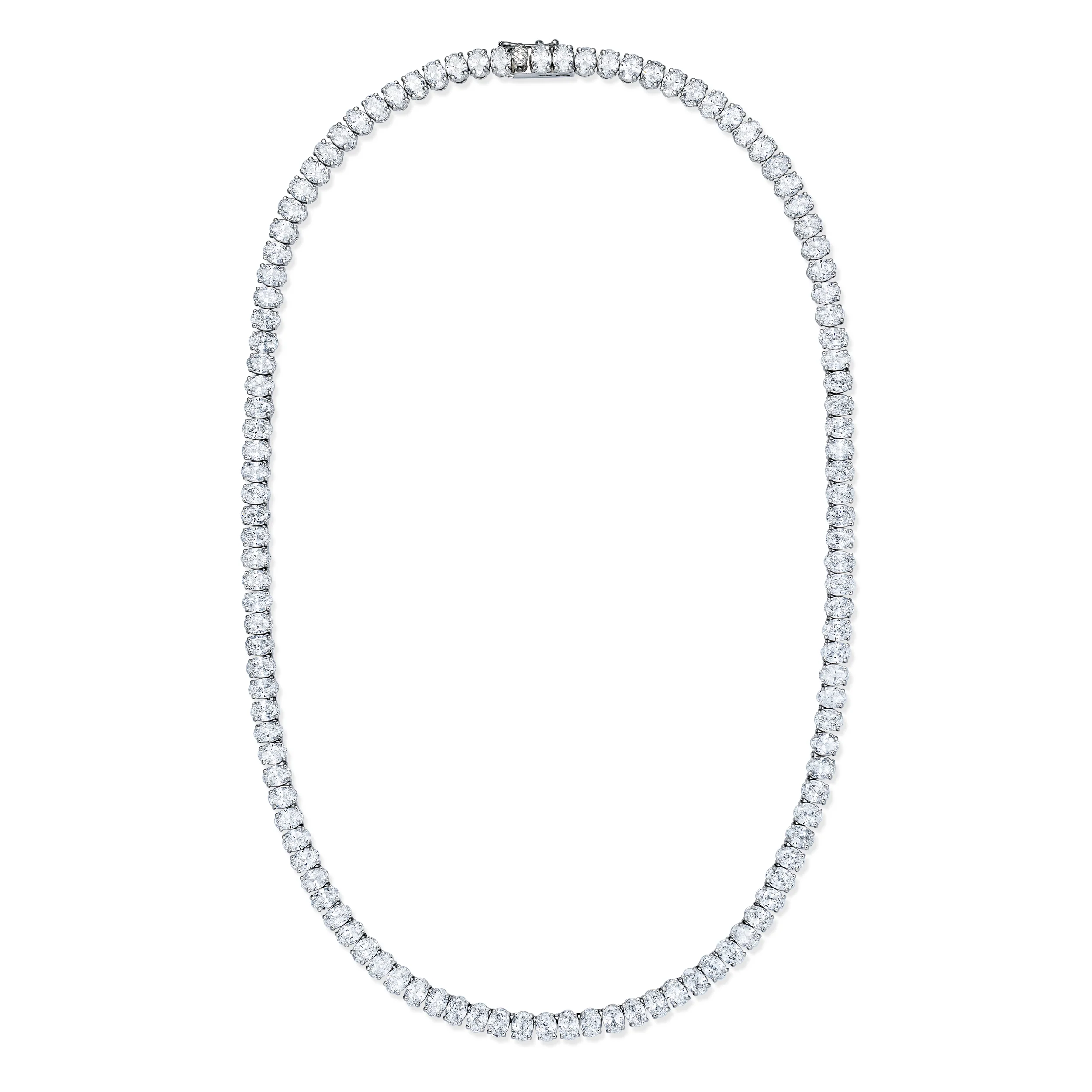 LUXE 24.00ct Lab Diamond Necklace with IGI Certified Oval-Cut Diamonds in 18K White GoldGift Sets