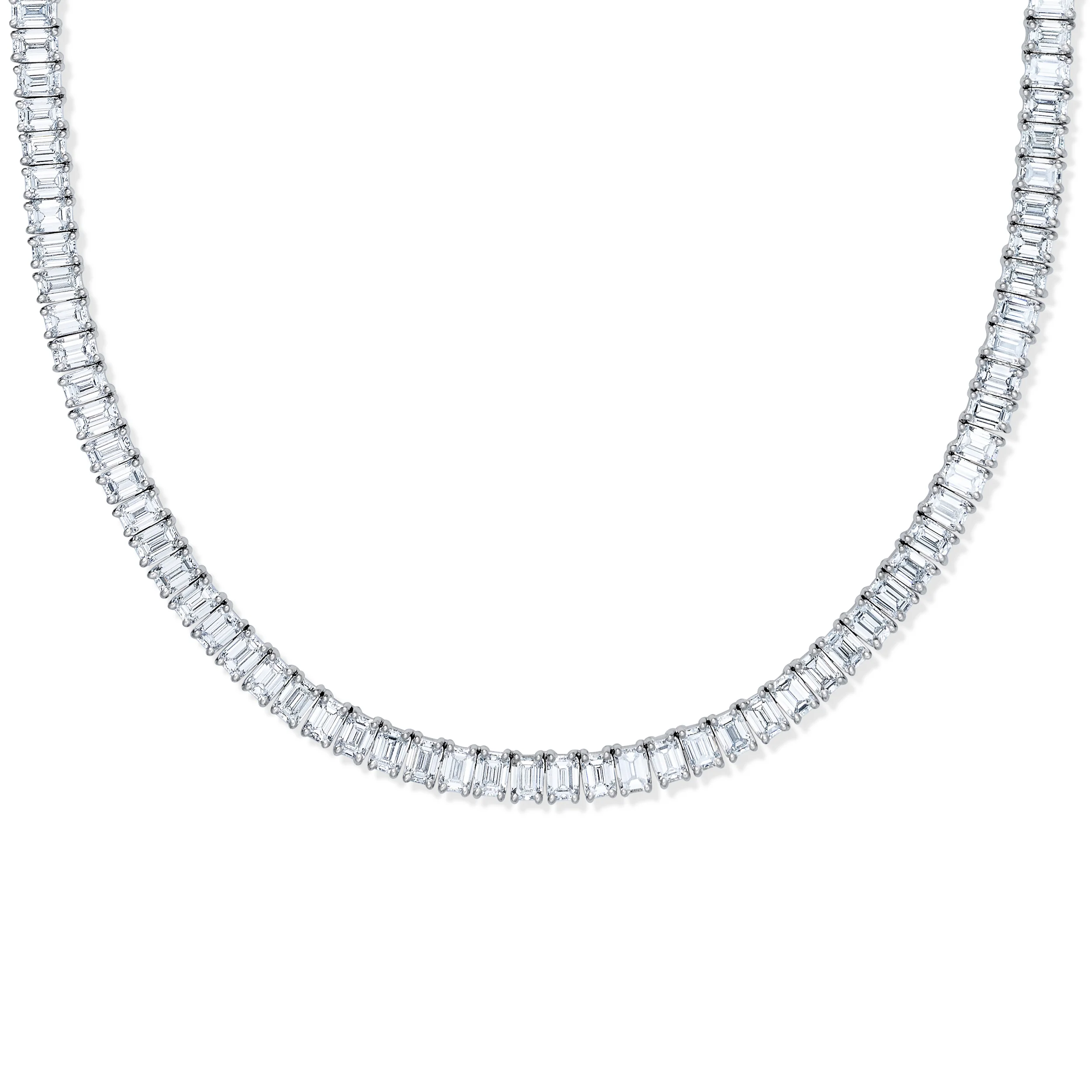 LUXE 27.00ct Lab Diamond Necklace with IGI Certified Emerald-Cut Diamonds in 18K White Gold - Image 5
