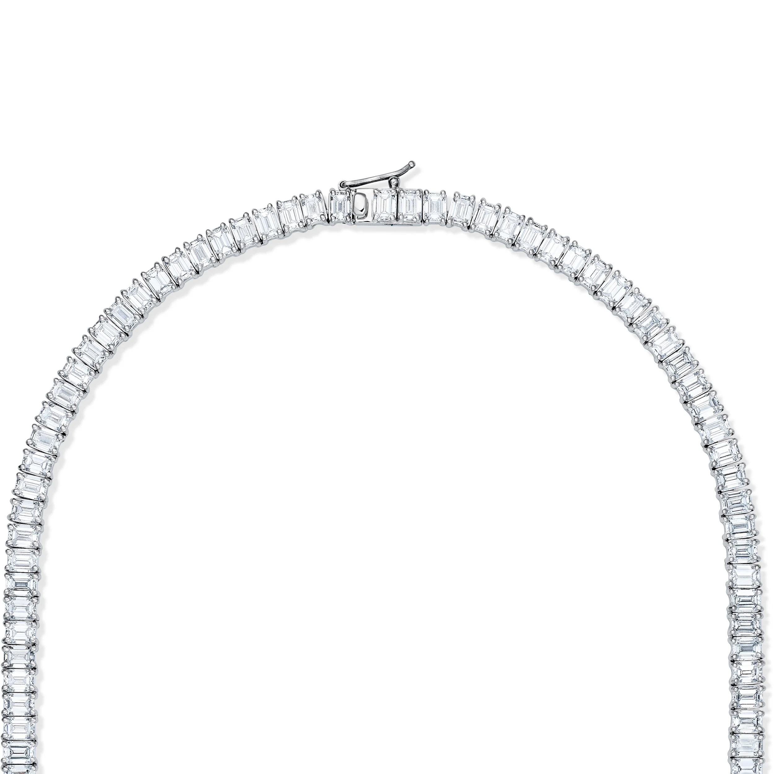 LUXE 27.00ct Lab Diamond Necklace with IGI Certified Emerald-Cut Diamonds in 18K White Gold - Image 7