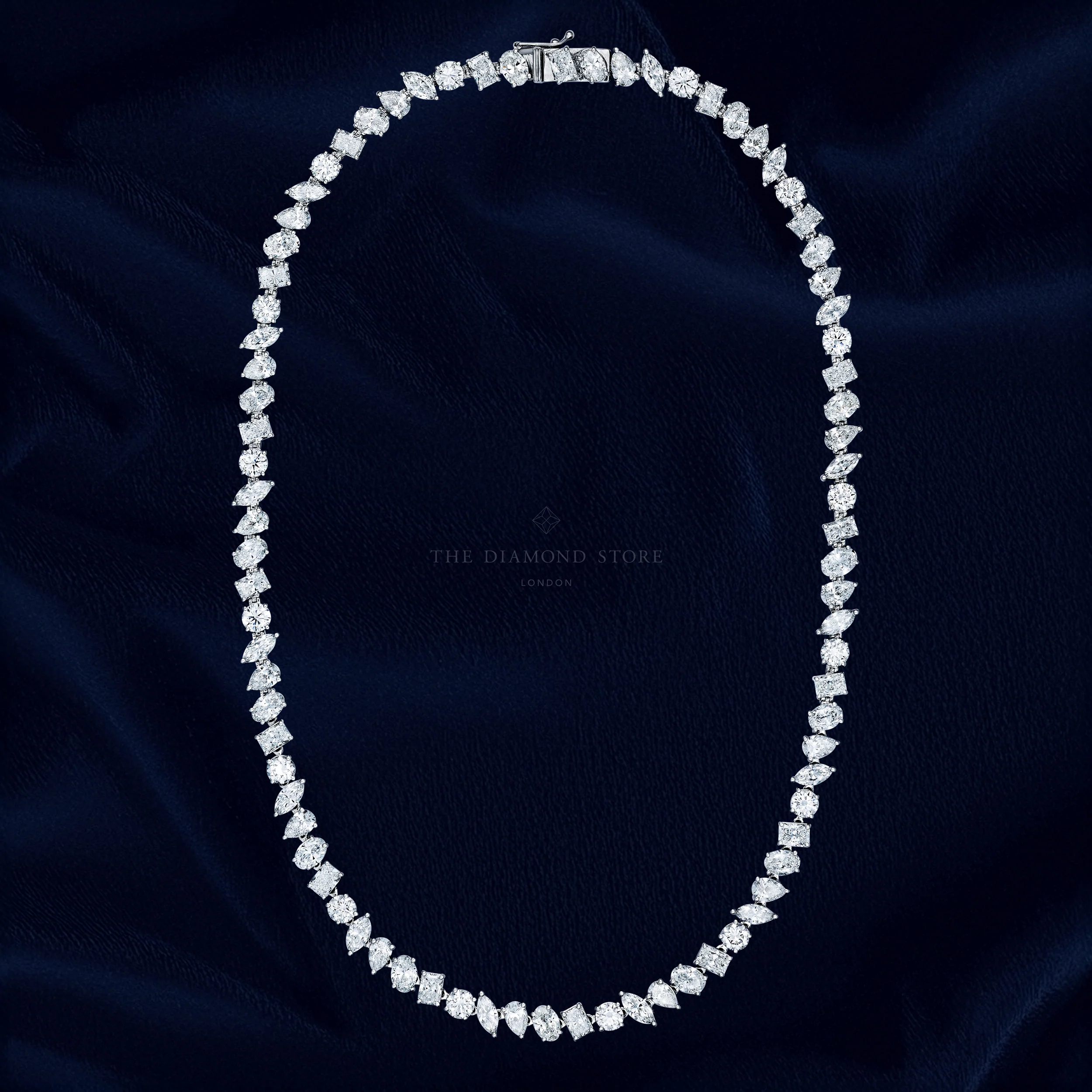 LUXE 27.00ct Lab Diamond Necklace with IGI Certified Mixed-Cut Diamonds in 18K White Gold - Image 3