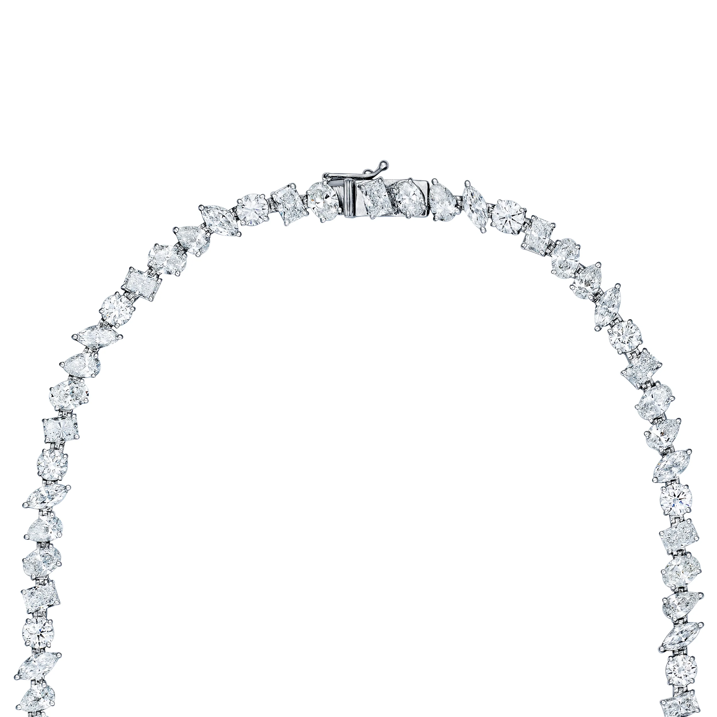 LUXE 27.00ct Lab Diamond Necklace with IGI Certified Mixed-Cut Diamonds in 18K White Gold - Image 6
