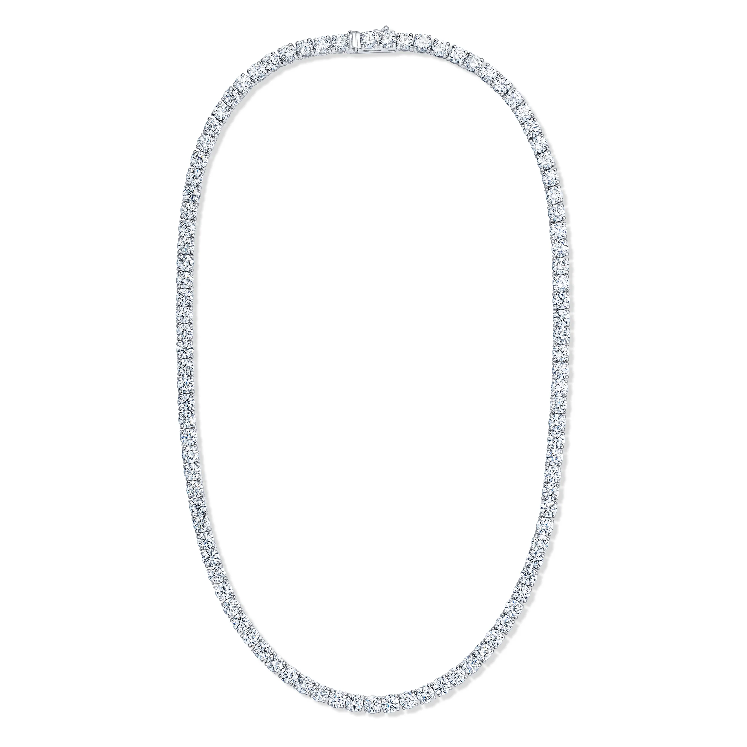 LUXE 30.00ct Lab Diamond Necklace with IGI Certified Brilliant-Cut Diamonds in 18K White Gold