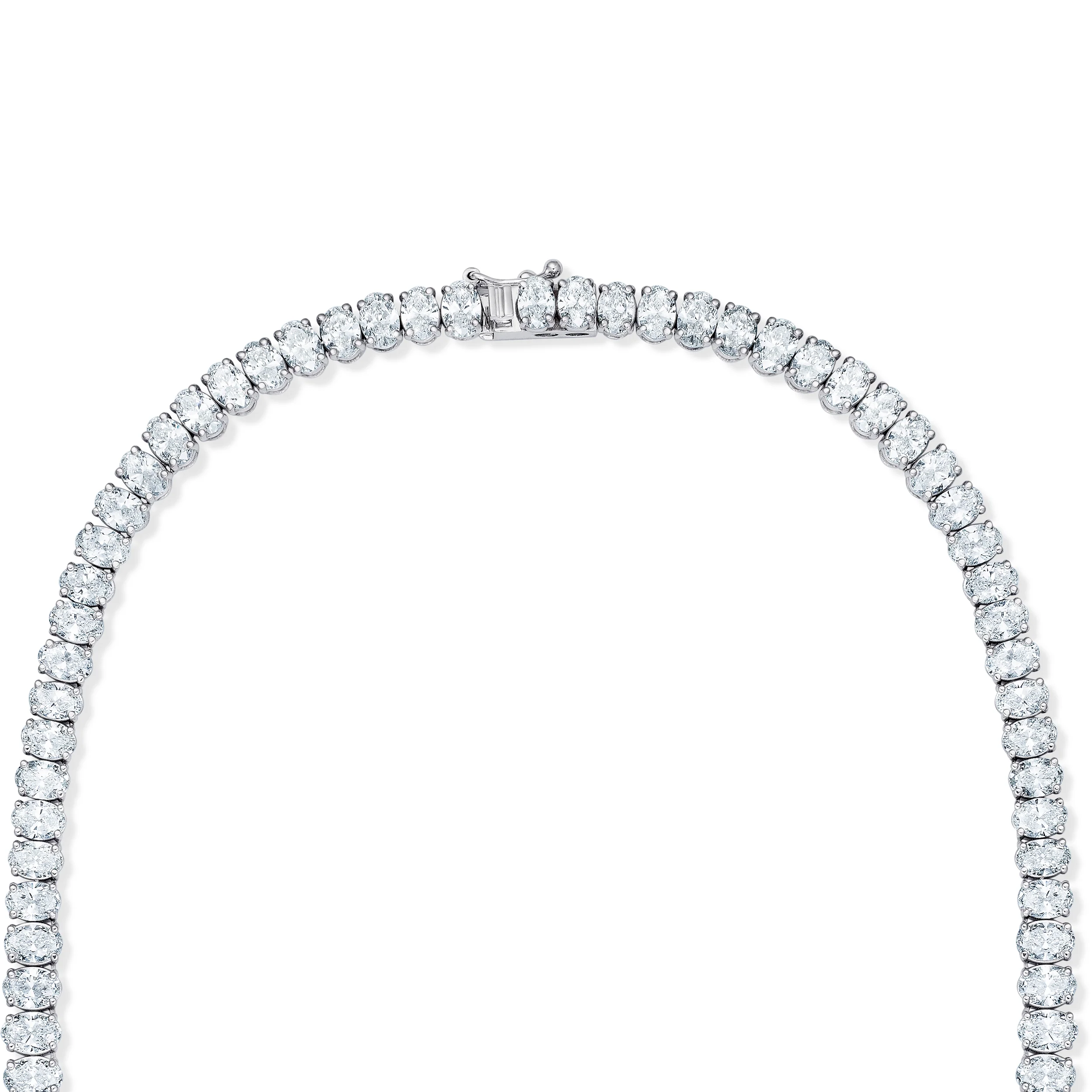 LUXE 33.00ct Lab Diamond Necklace with IGI Certified Oval-Cut Diamonds in 18K White Gold - Image 7