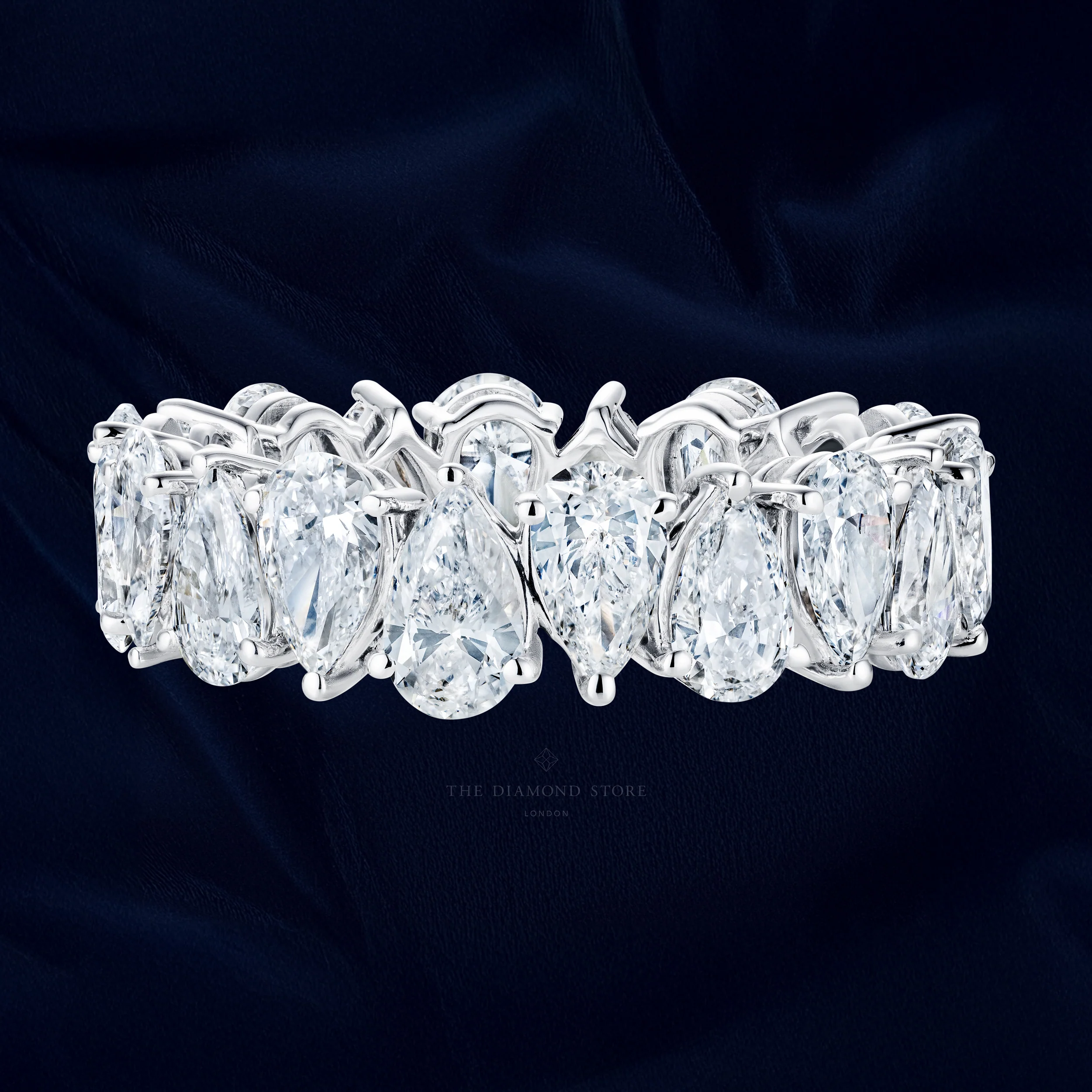 LUXE 4.00ct Lab Diamond Chloe Eternity Ring with IGI Certified Pear-Cut Diamonds in 18K White Gold - Image 7