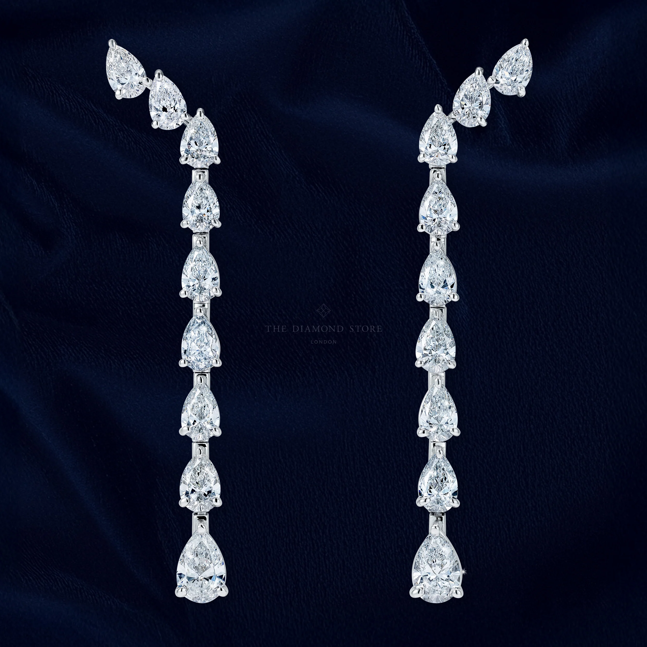 LUXE 4.00ct Lab Diamond Drop Earrings with IGI Certified Pear-Cut Diamonds in 18K White Gold - Image 4