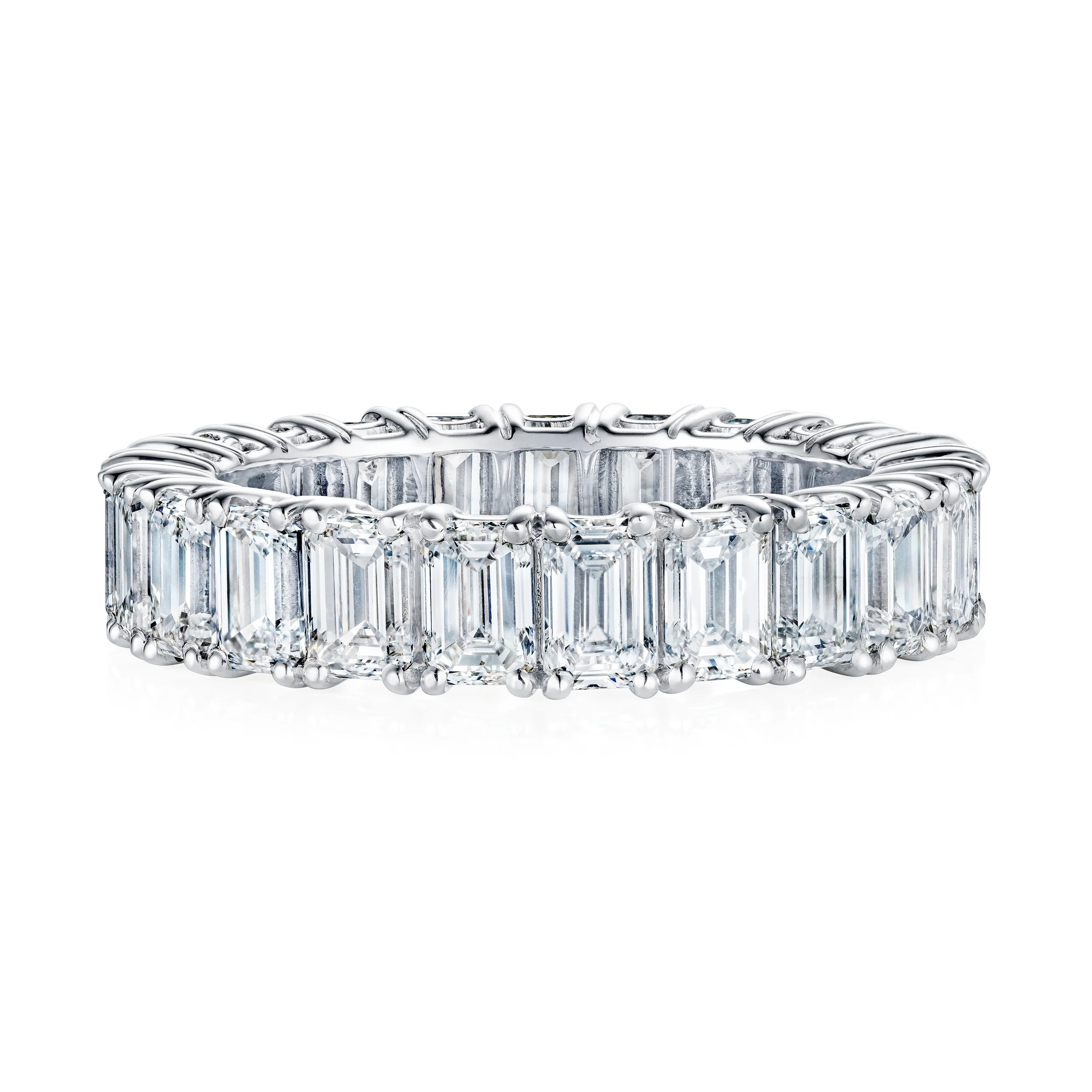 LUXE 5.00ct Lab Diamond Chloe Eternity Ring with IGI Certified Emerald-Cut Diamonds in 18K White Gold - Image 5