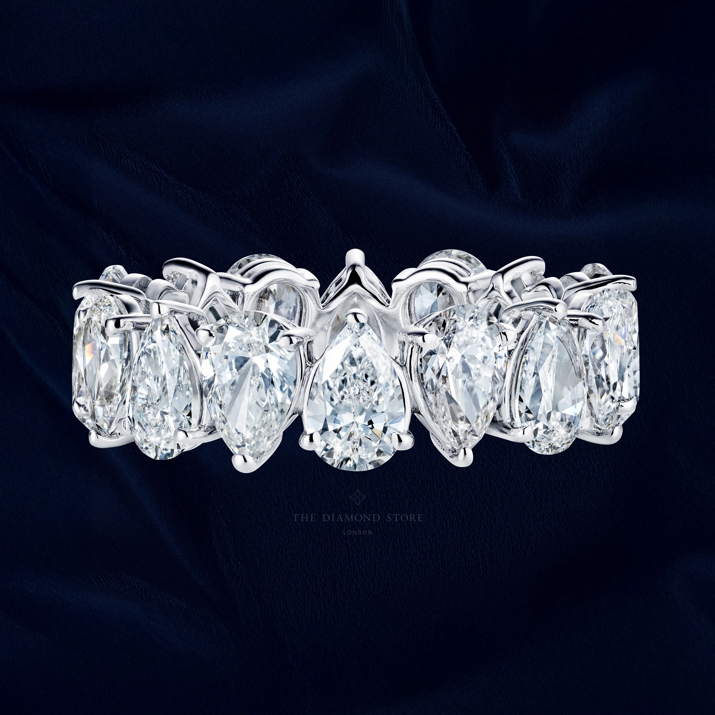 LUXE 5.00ct Lab Diamond Chloe Eternity Ring with IGI Certified Pear-Cut Diamonds in 18K White Gold - Image 6