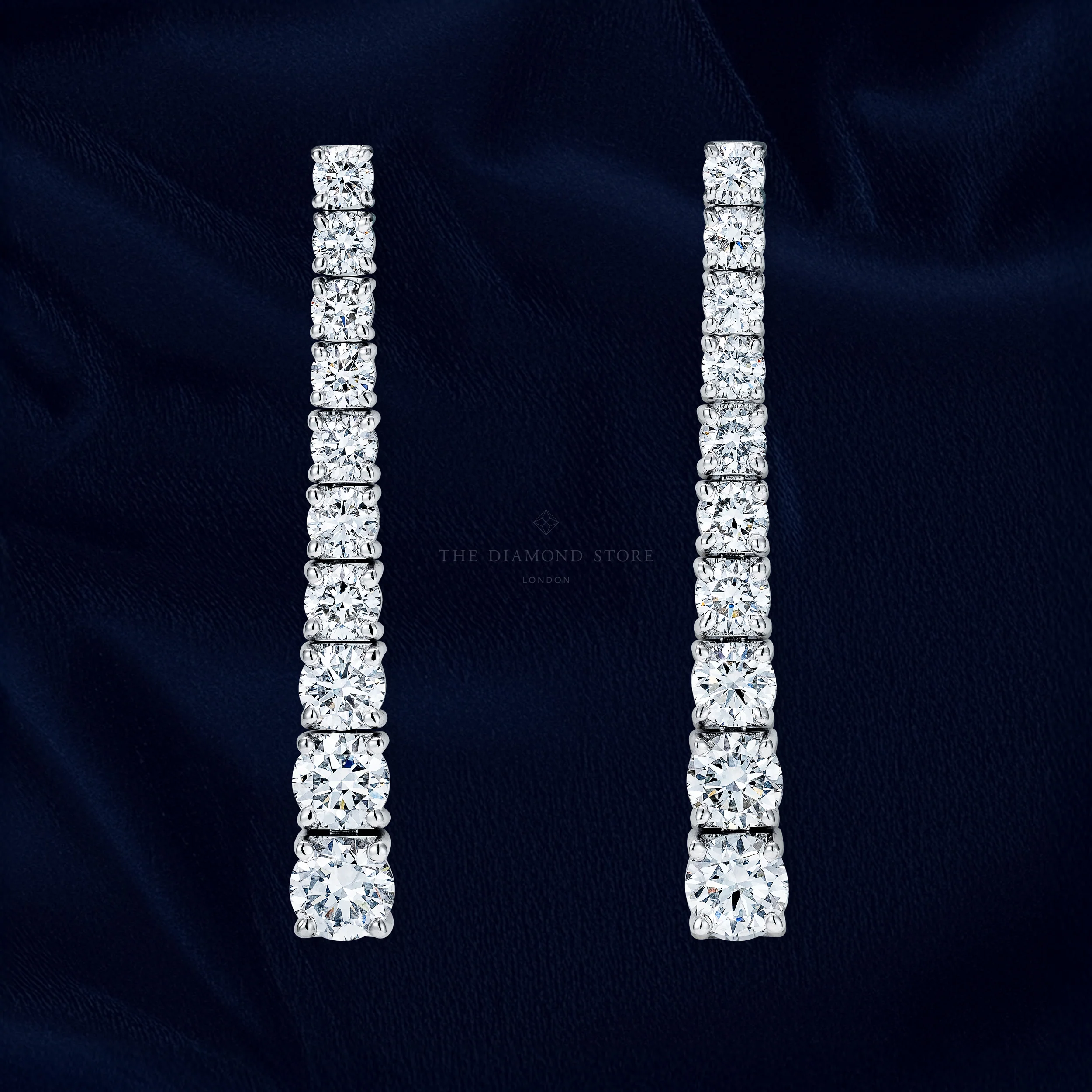 LUXE 5.00ct Lab Diamond Drop Earrings with IGI Certified Brilliant-Cut Diamonds in 18K White Gold,Round Face - Image 5