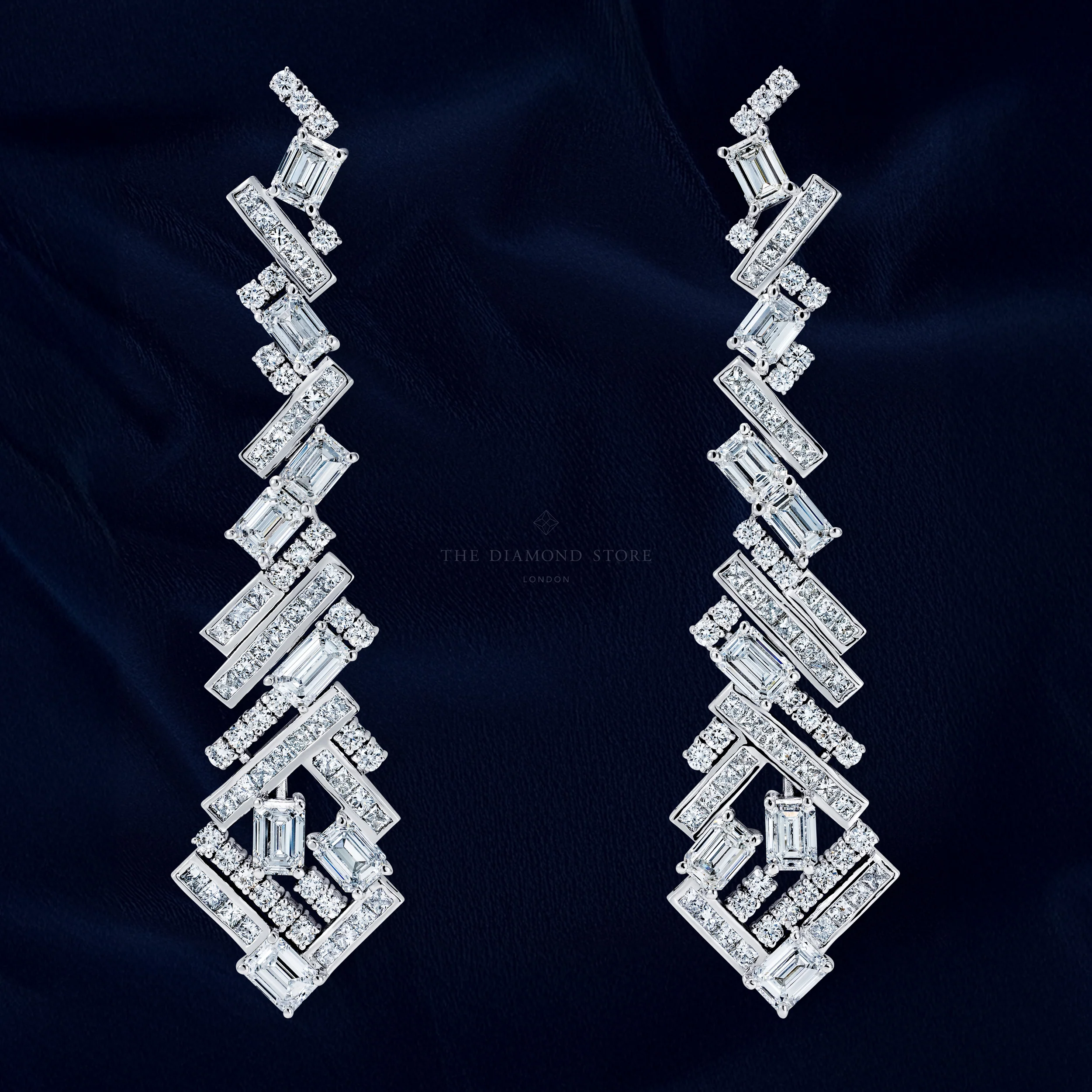 LUXE 8.00ct Lab Diamond Chandelier Earrings with IGI Certified Mixed-Cut Diamonds in 18K White Gold - Image 5