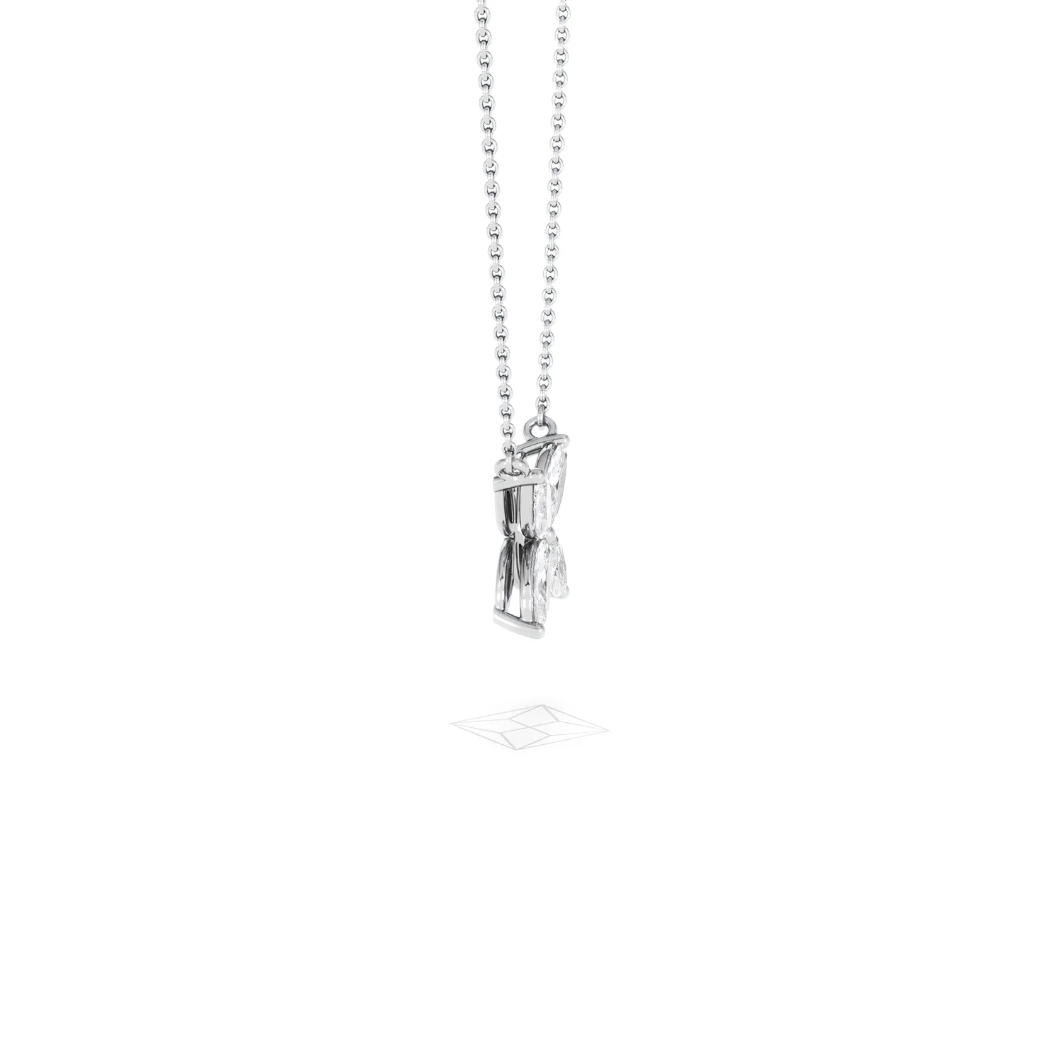 Luxe Floral 1.00ct Marquise Cut Lab Diamond Necklace in 18K White Gold - Image 27