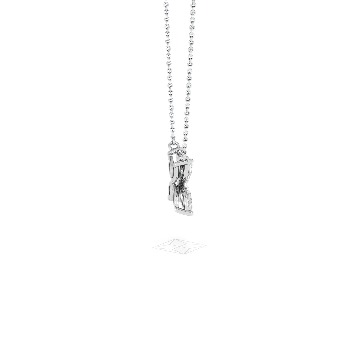 Luxe Floral 1.00ct Marquise Cut Lab Diamond Necklace in 18K White Gold - Image 31