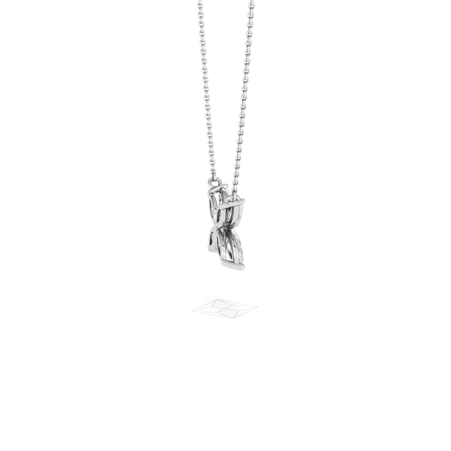 Luxe Floral 1.00ct Marquise Cut Lab Diamond Necklace in 18K White Gold - Image 32