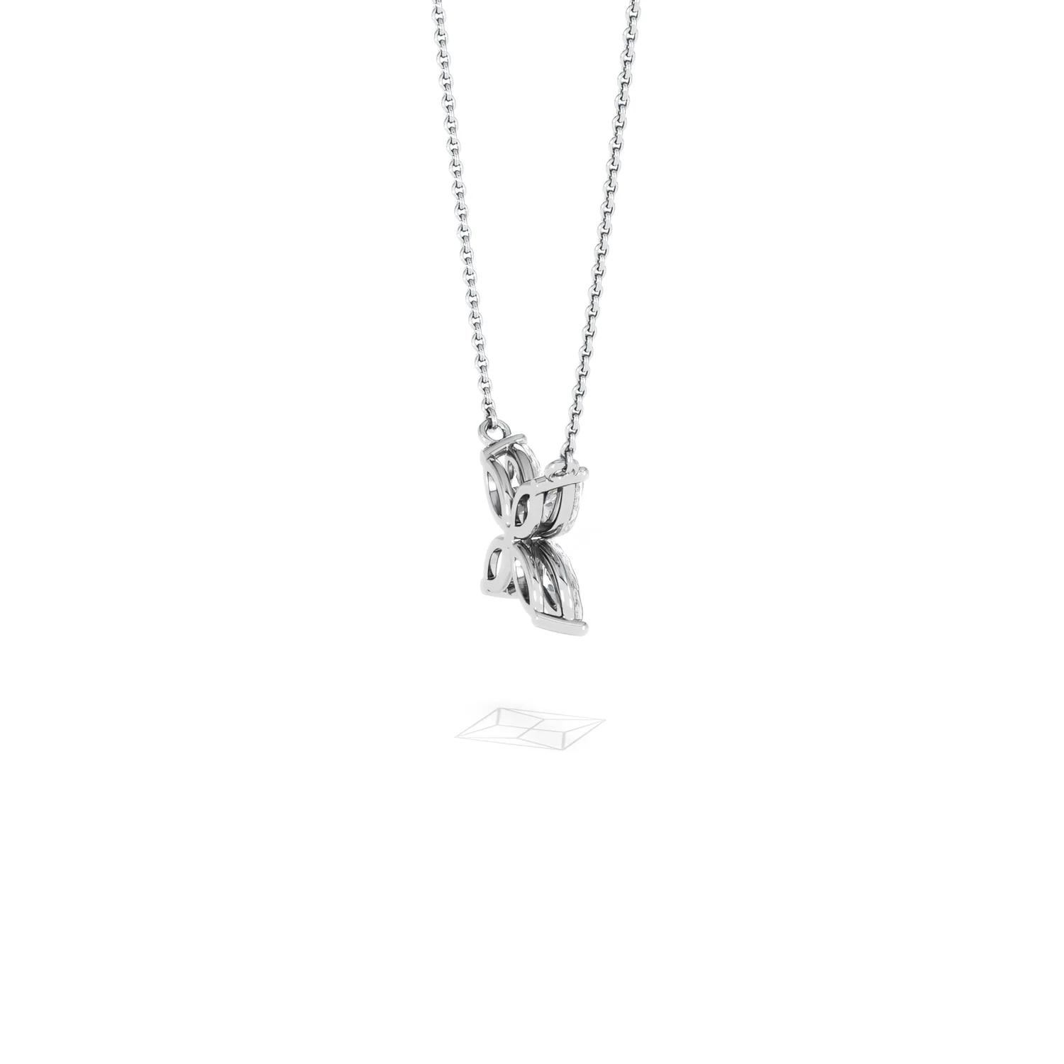 Luxe Floral 1.00ct Marquise Cut Lab Diamond Necklace in 18K White Gold - Image 34