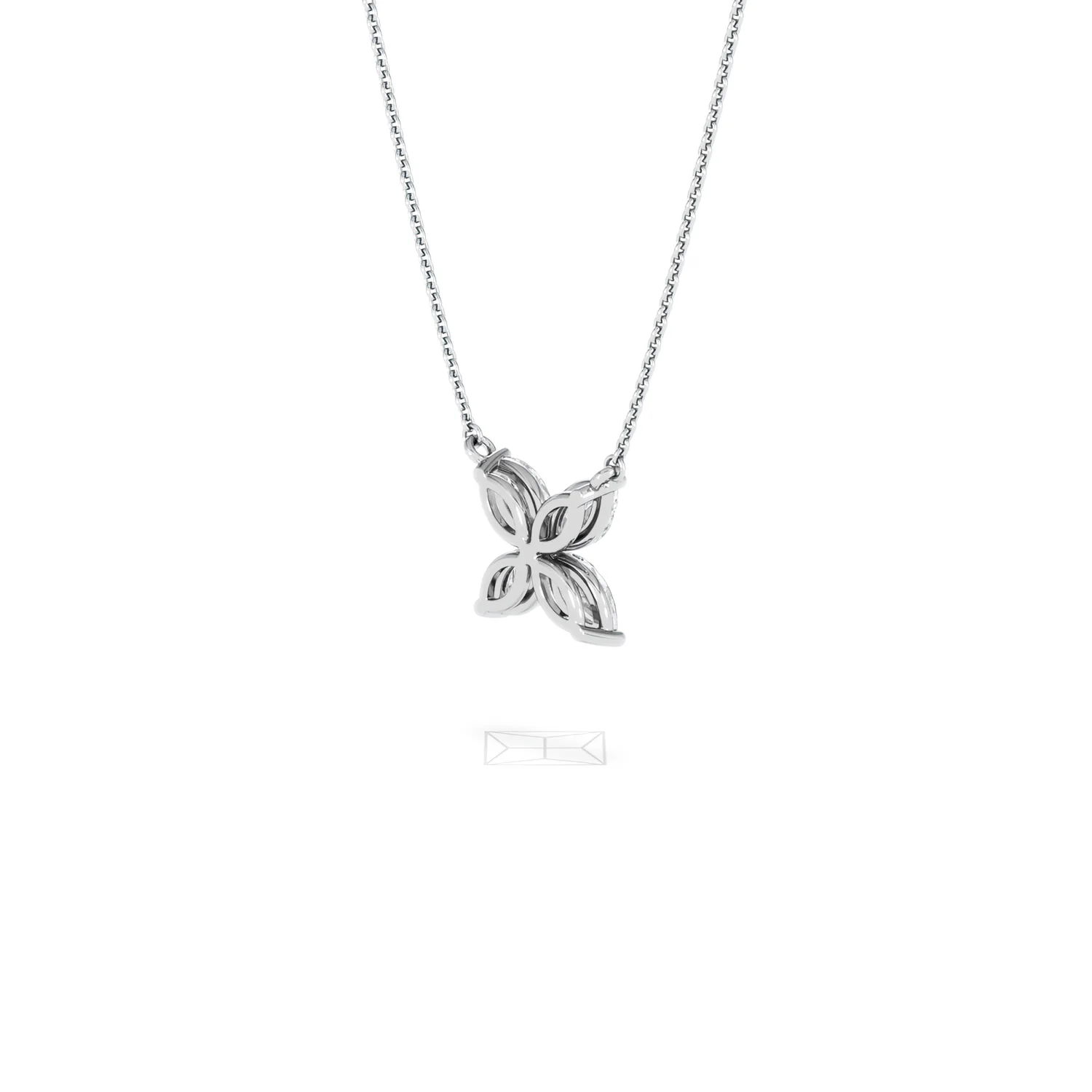 Luxe Floral 1.00ct Marquise Cut Lab Diamond Necklace in 18K White Gold - Image 39