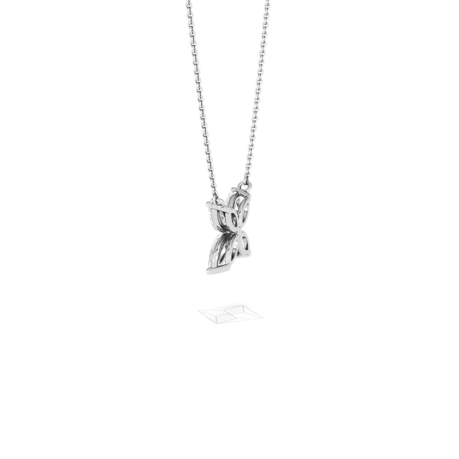 Luxe Floral 1.00ct Marquise Cut Lab Diamond Necklace in 18K White Gold - Image 64