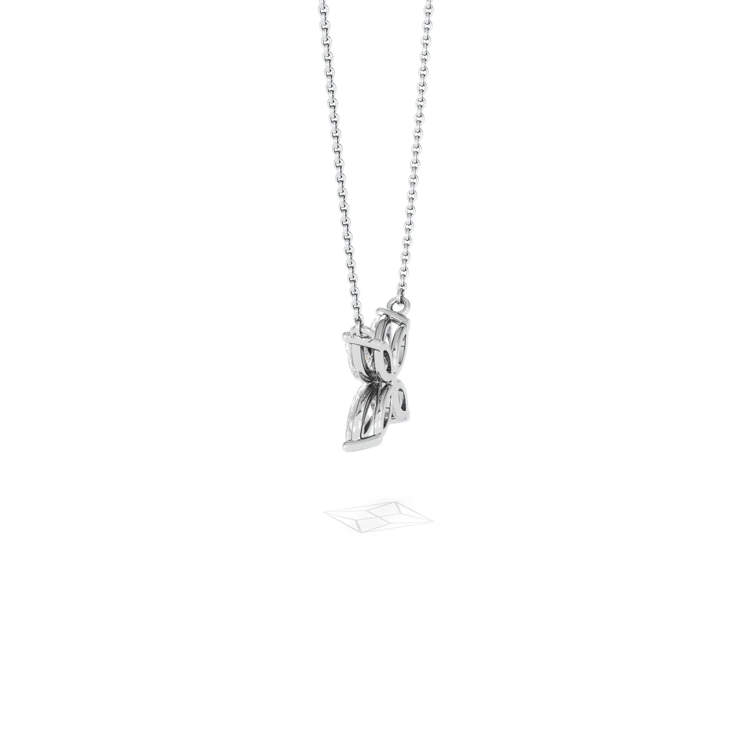 Luxe Floral 1.00ct Marquise Cut Lab Diamond Necklace in 18K White Gold - Image 65