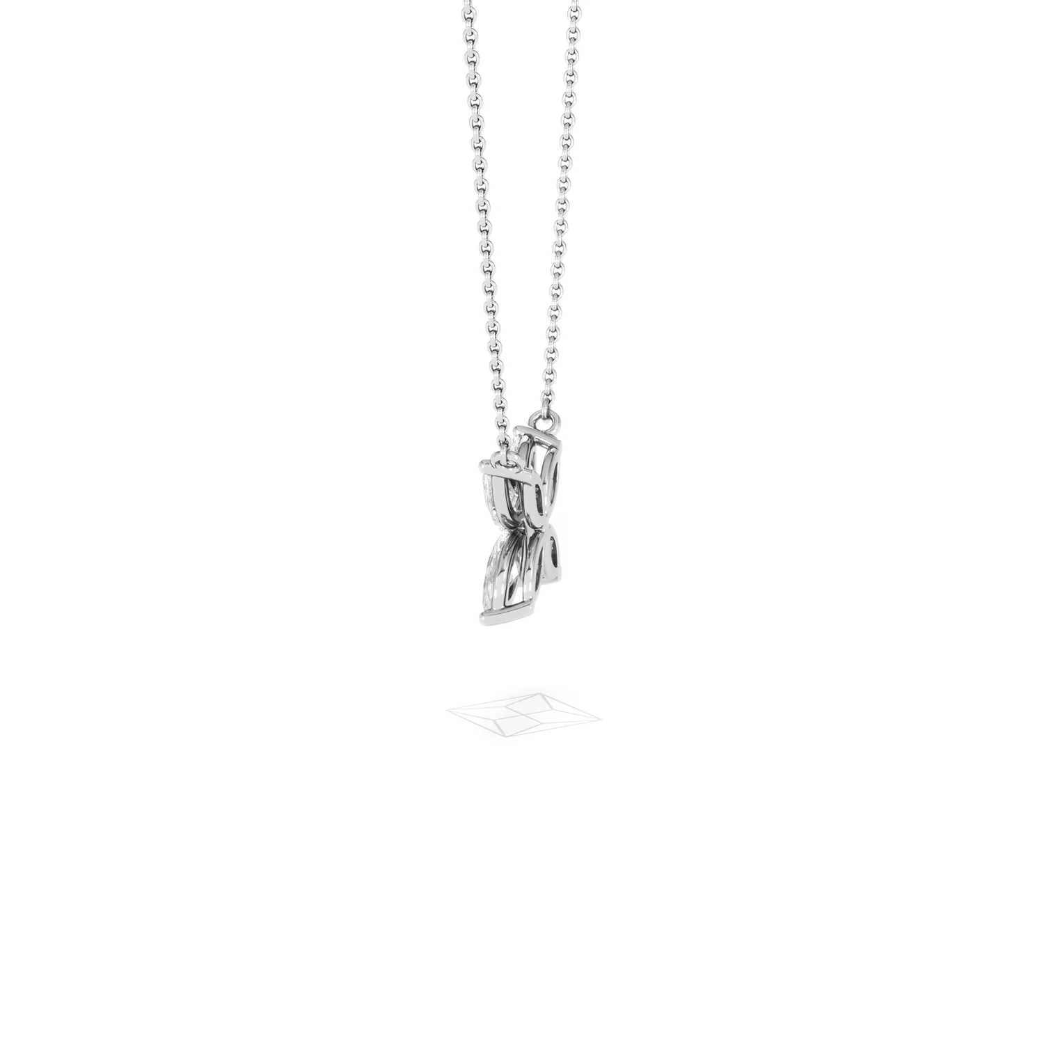 Luxe Floral 1.00ct Marquise Cut Lab Diamond Necklace in 18K White Gold - Image 66