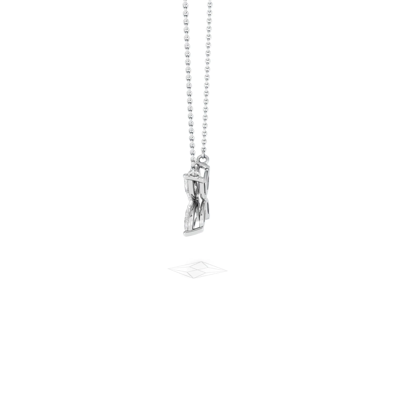 Luxe Floral 1.00ct Marquise Cut Lab Diamond Necklace in 18K White Gold - Image 67