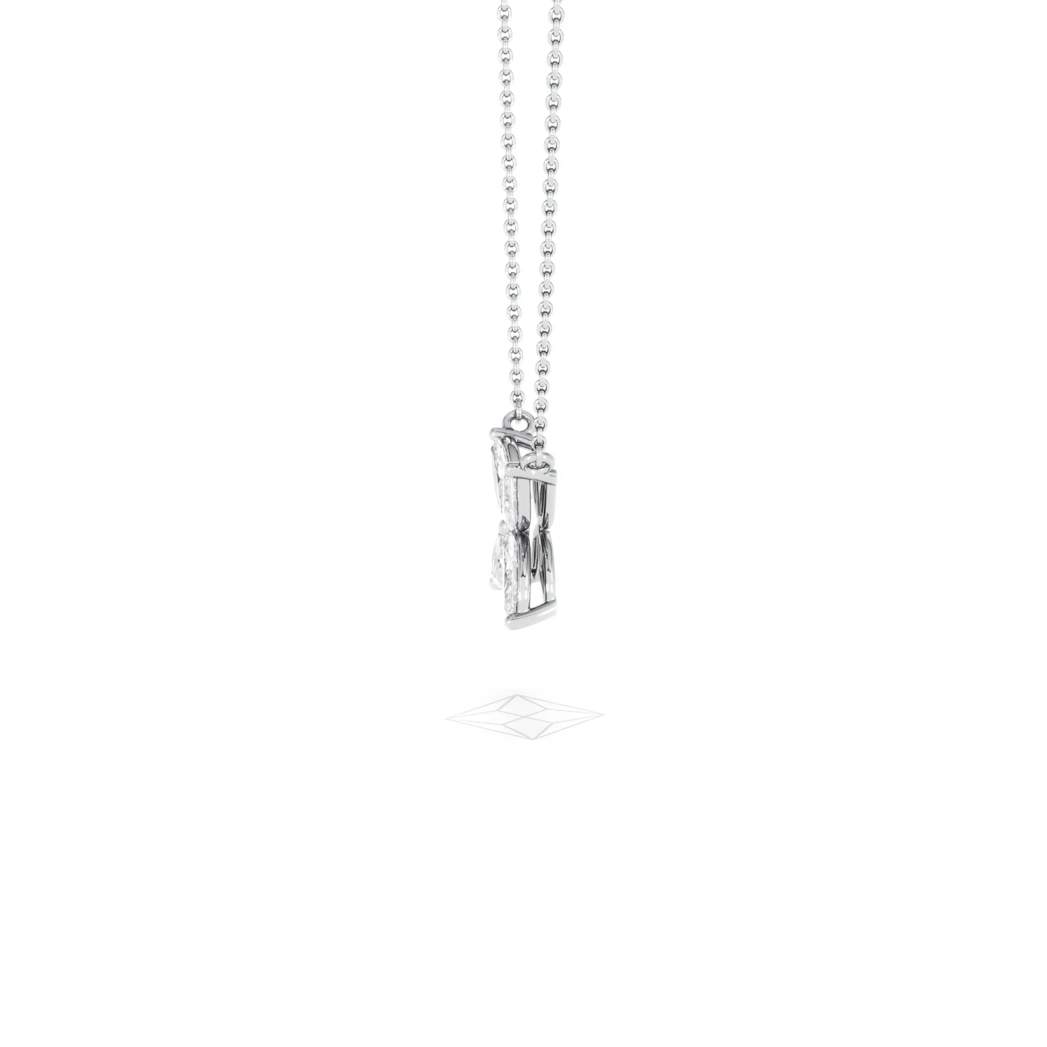 Luxe Floral 1.00ct Marquise Cut Lab Diamond Necklace in 18K White Gold - Image 70