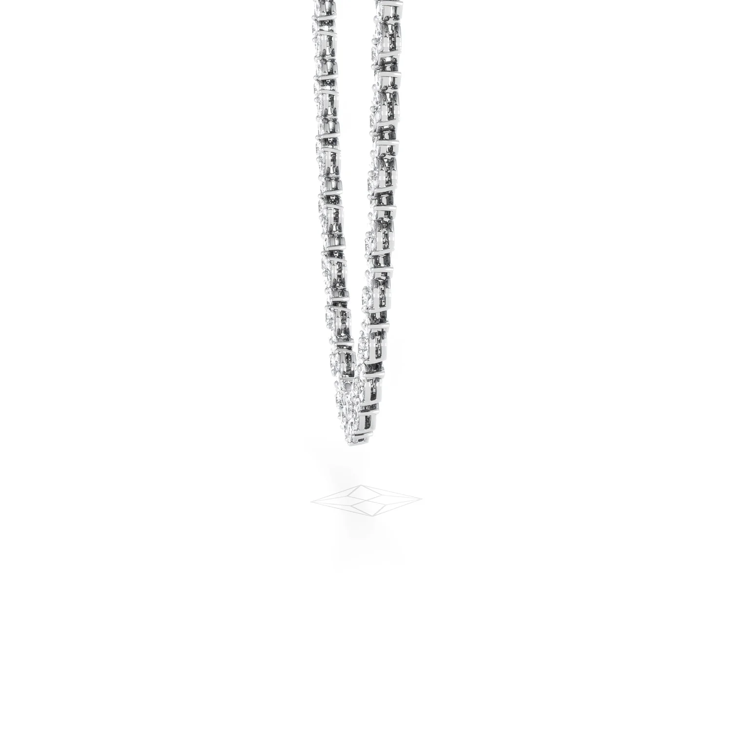 Luxe Floral 17.00ct Marquise and Round Cut Lab Diamond Tennis Necklace in 18K White Gold - Image 27