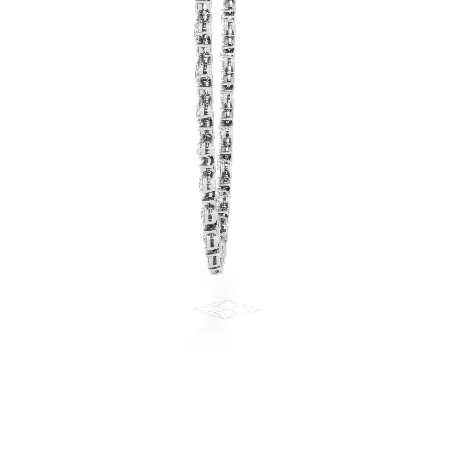 Luxe Floral 17.00ct Marquise and Round Cut Lab Diamond Tennis Necklace in 18K White Gold - Image 29