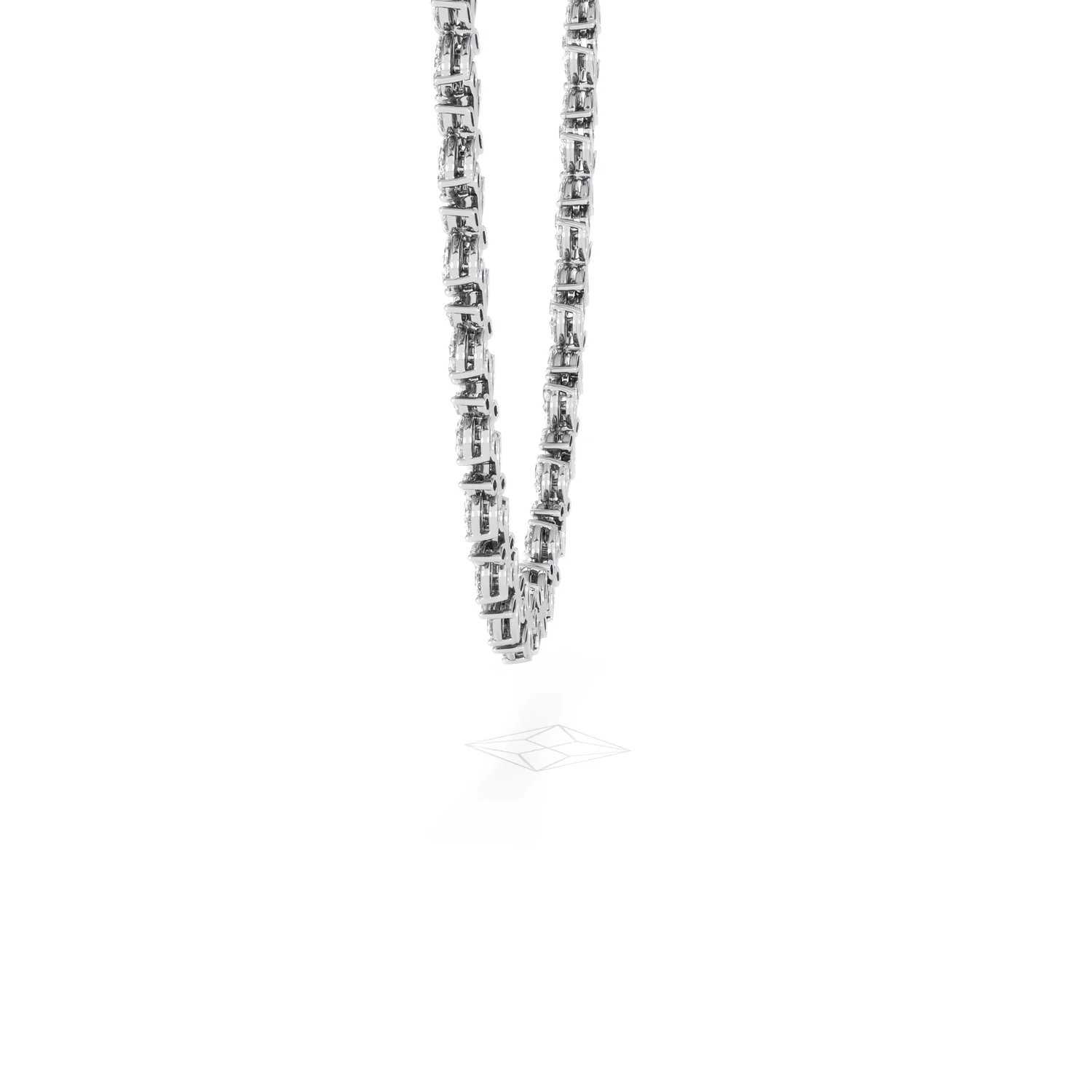 Luxe Floral 17.00ct Marquise and Round Cut Lab Diamond Tennis Necklace in 18K White Gold - Image 30