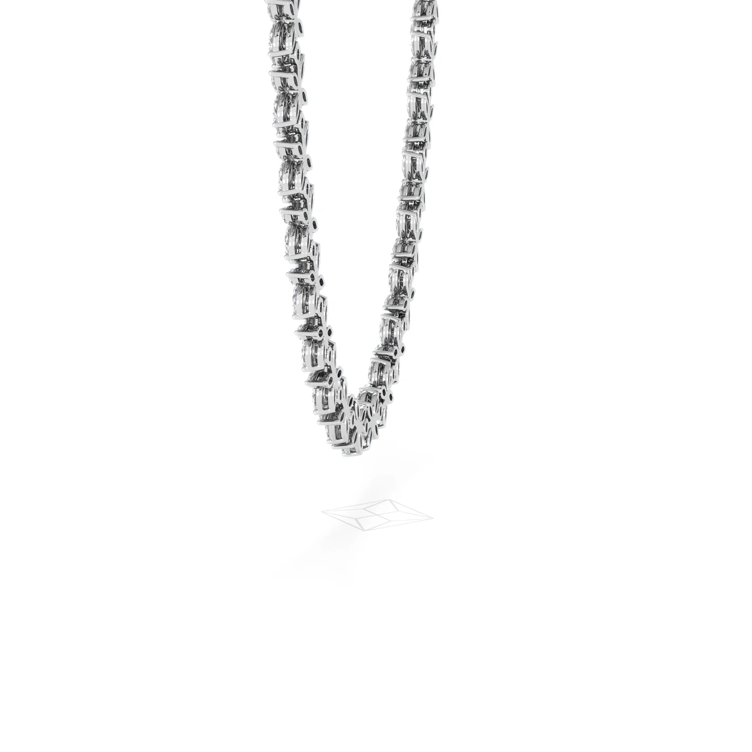 Luxe Floral 17.00ct Marquise and Round Cut Lab Diamond Tennis Necklace in 18K White Gold - Image 31