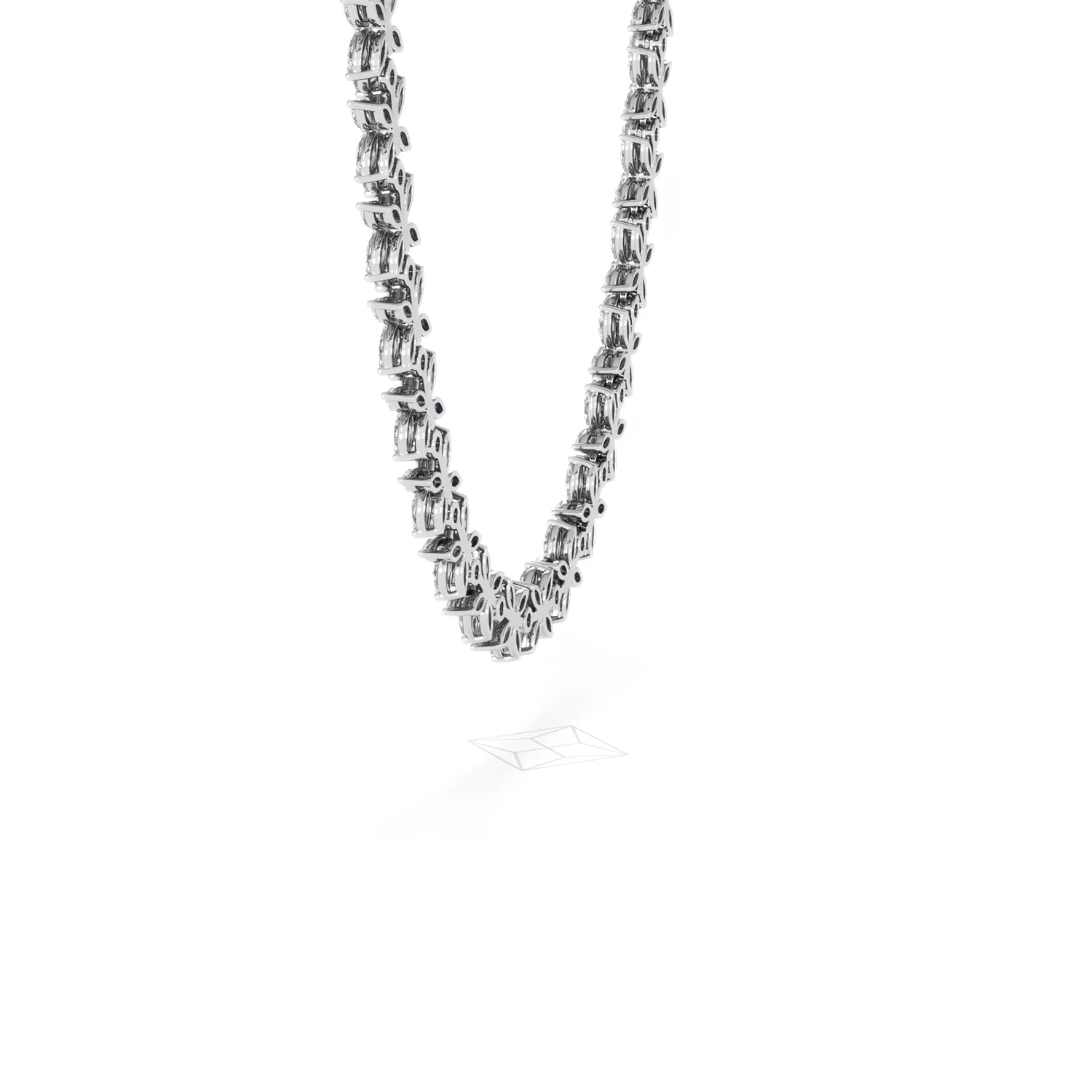Luxe Floral 17.00ct Marquise and Round Cut Lab Diamond Tennis Necklace in 18K White Gold - Image 32