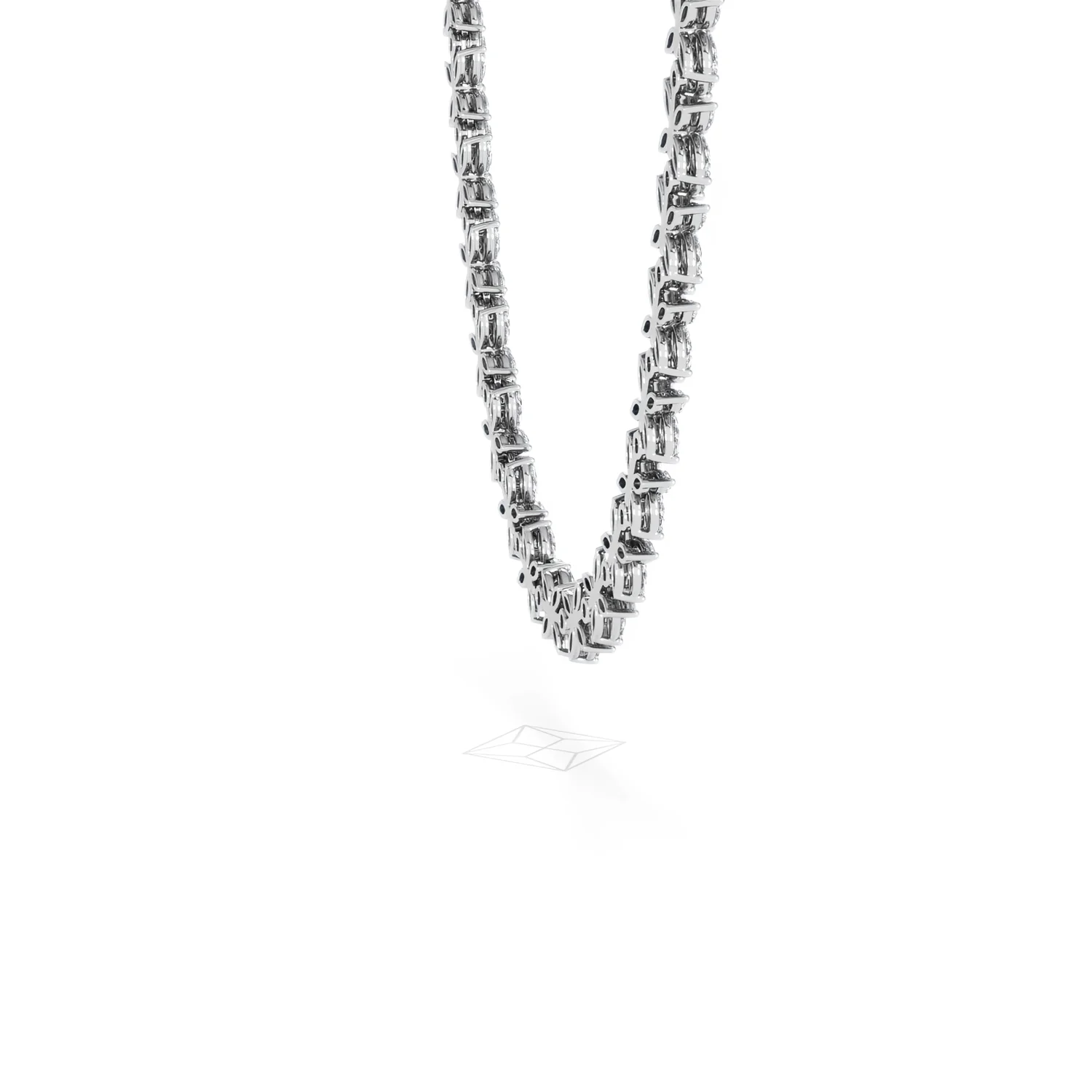 Luxe Floral 17.00ct Marquise and Round Cut Lab Diamond Tennis Necklace in 18K White Gold - Image 65