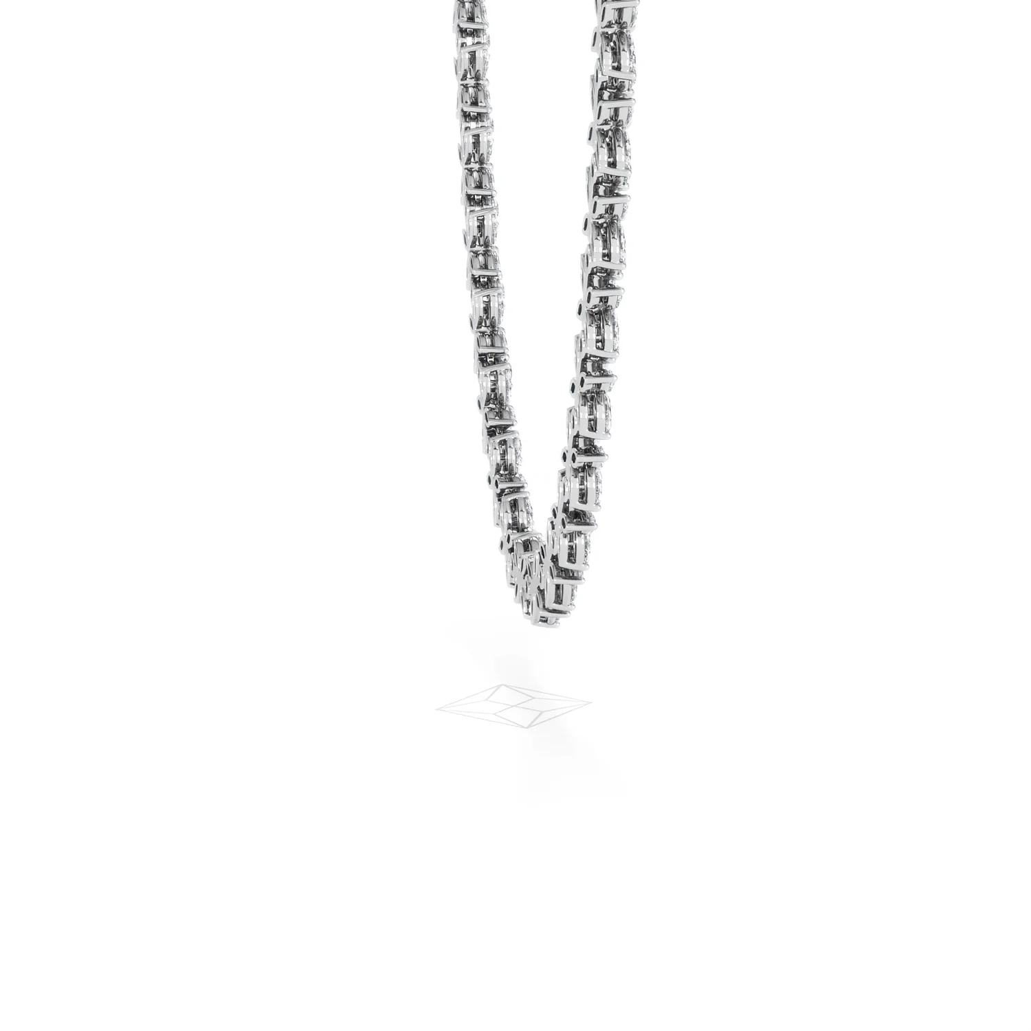 Luxe Floral 17.00ct Marquise and Round Cut Lab Diamond Tennis Necklace in 18K White Gold - Image 66