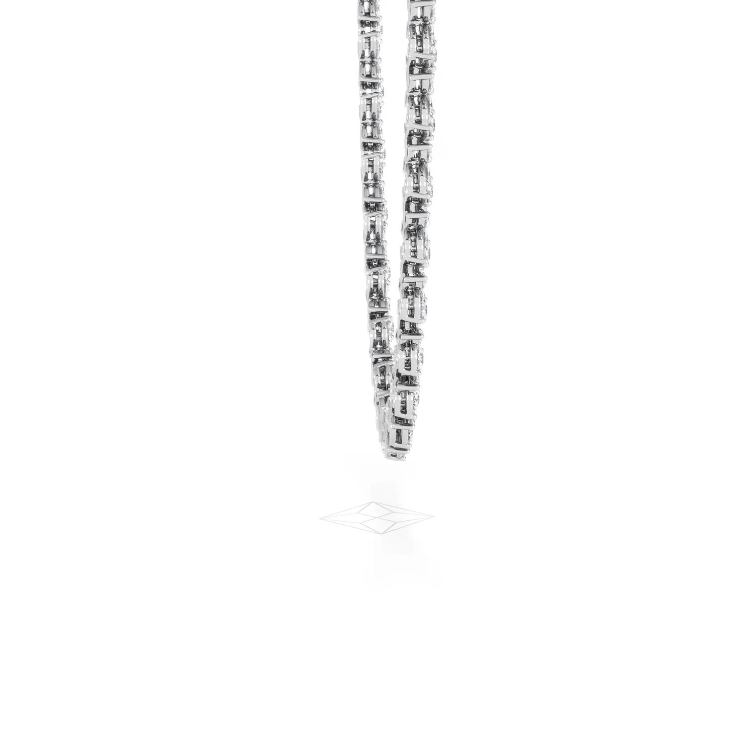 Luxe Floral 17.00ct Marquise and Round Cut Lab Diamond Tennis Necklace in 18K White Gold - Image 67