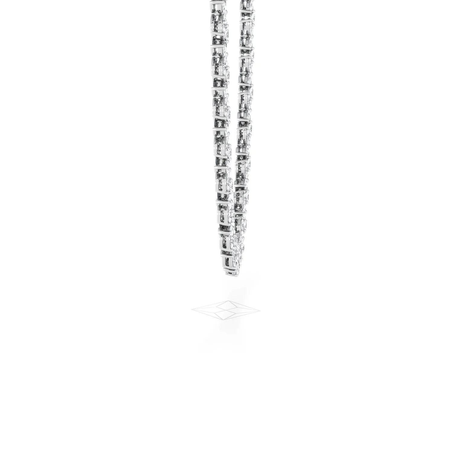Luxe Floral 17.00ct Marquise and Round Cut Lab Diamond Tennis Necklace in 18K White Gold - Image 69
