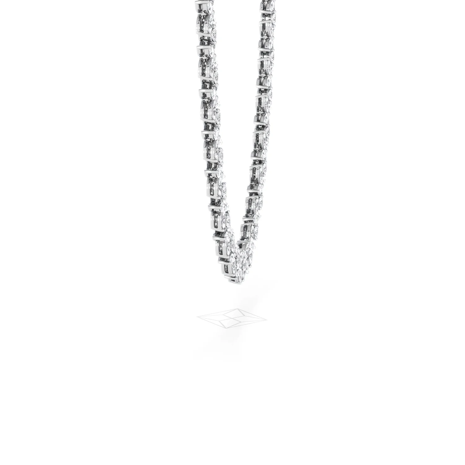 Luxe Floral 17.00ct Marquise and Round Cut Lab Diamond Tennis Necklace in 18K White Gold - Image 70