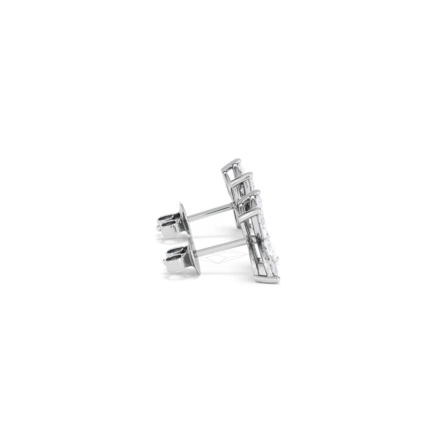 Luxe Floral 2.00ct Marquise Cut Lab Diamond Stud Earrings in 18K White Gold - Image 30