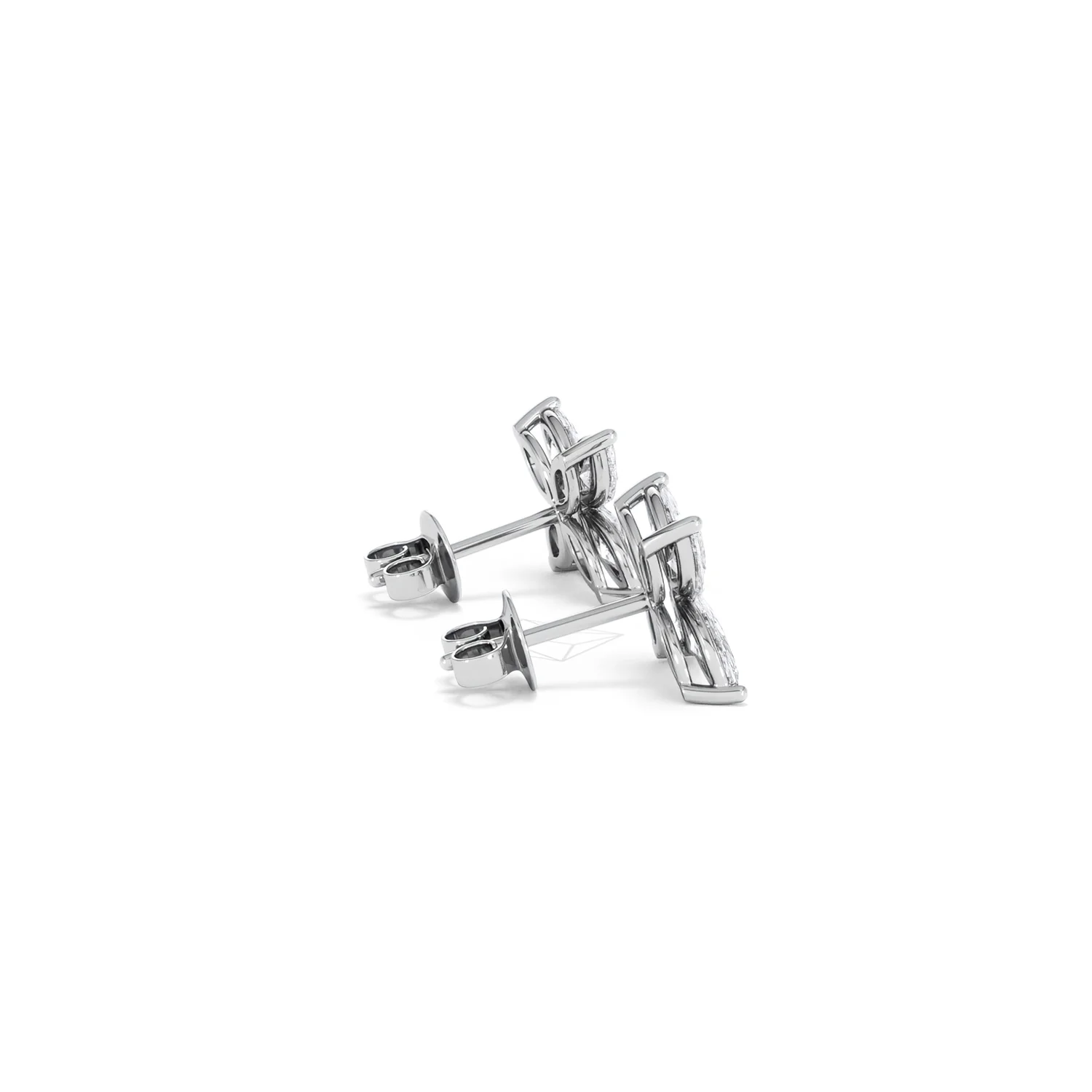 Luxe Floral 2.00ct Marquise Cut Lab Diamond Stud Earrings in 18K White Gold - Image 32