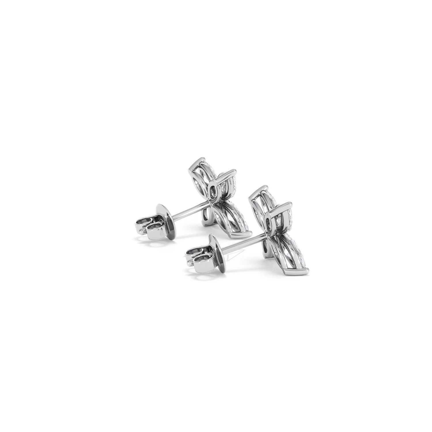 Luxe Floral 2.00ct Marquise Cut Lab Diamond Stud Earrings in 18K White Gold - Image 34