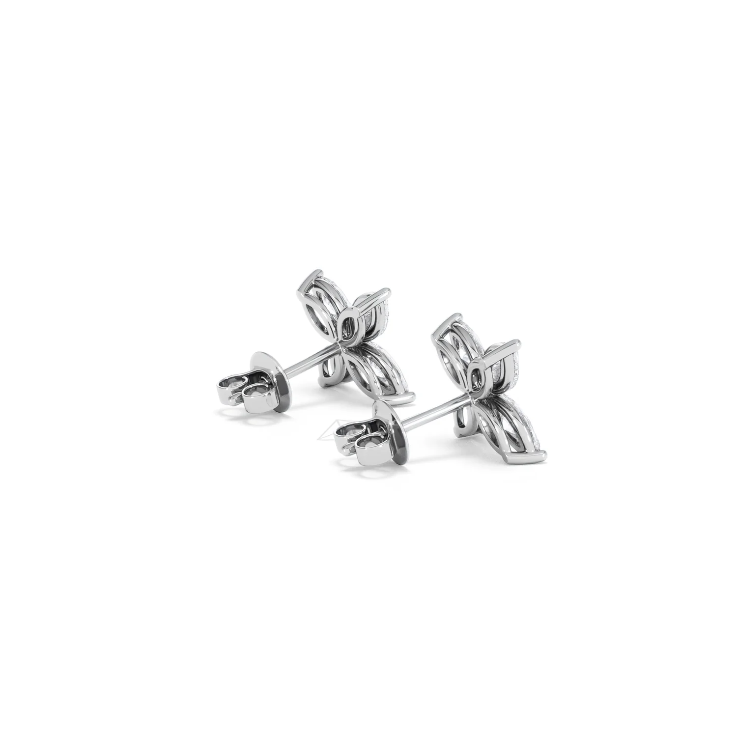 Luxe Floral 2.00ct Marquise Cut Lab Diamond Stud Earrings in 18K White Gold - Image 36