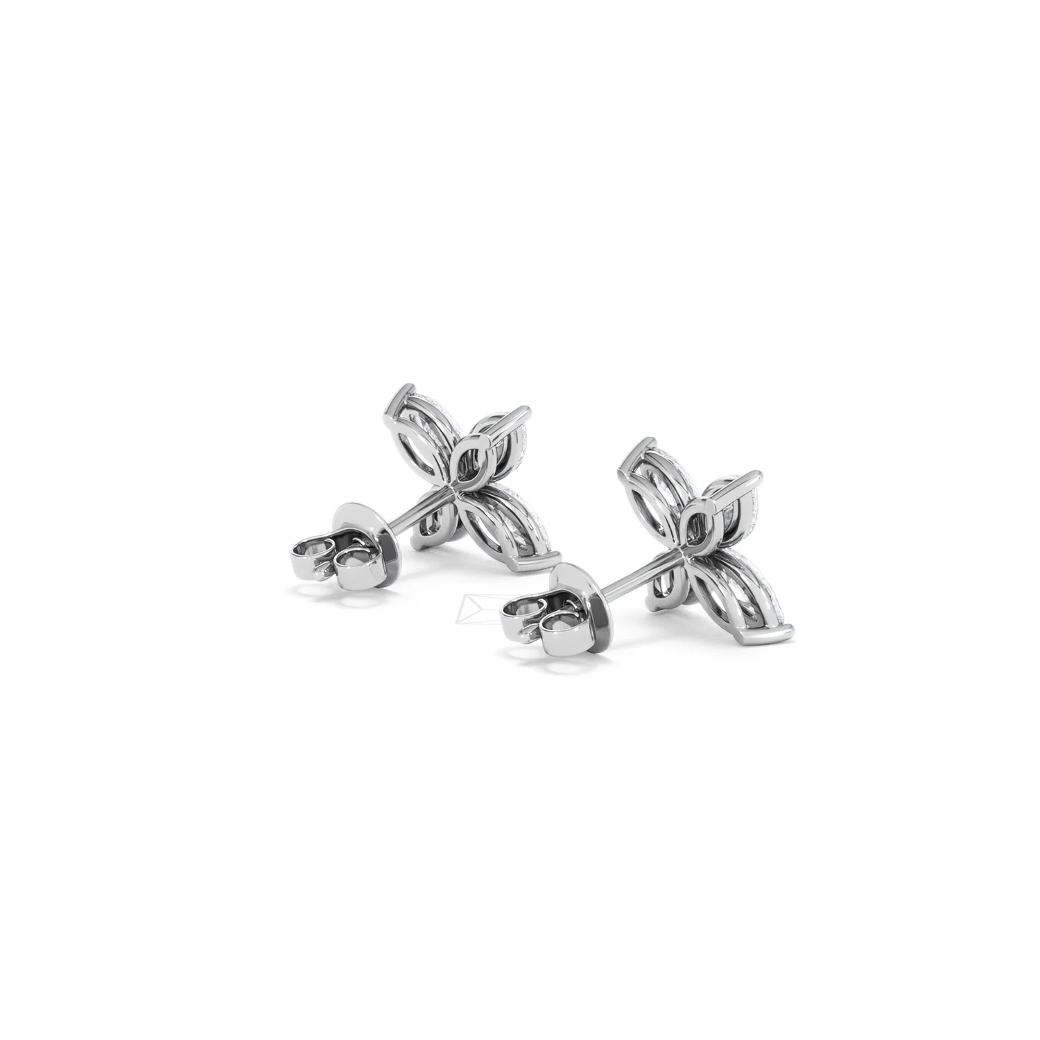Luxe Floral 2.00ct Marquise Cut Lab Diamond Stud Earrings in 18K White Gold - Image 38