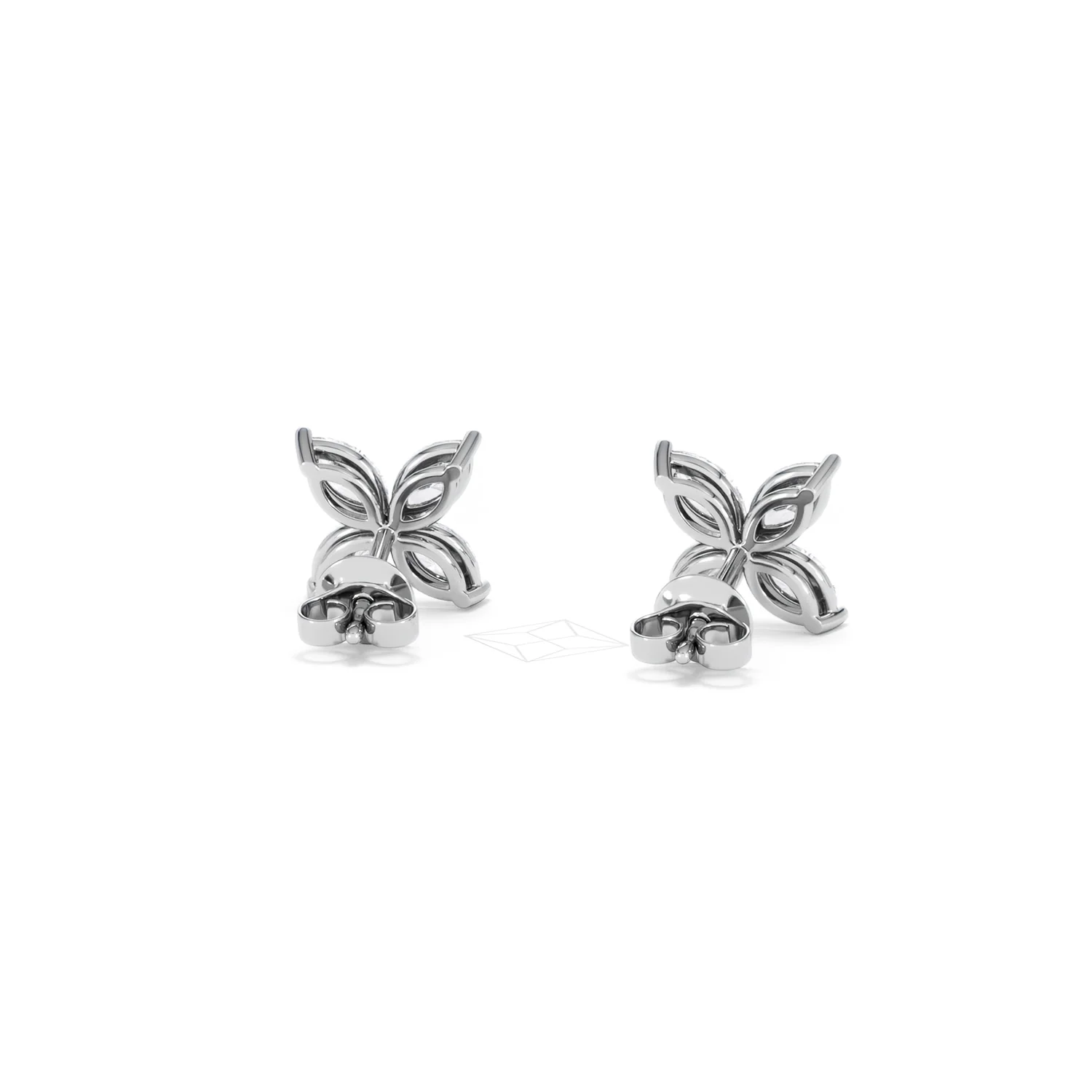 Luxe Floral 2.00ct Marquise Cut Lab Diamond Stud Earrings in 18K White Gold - Image 46