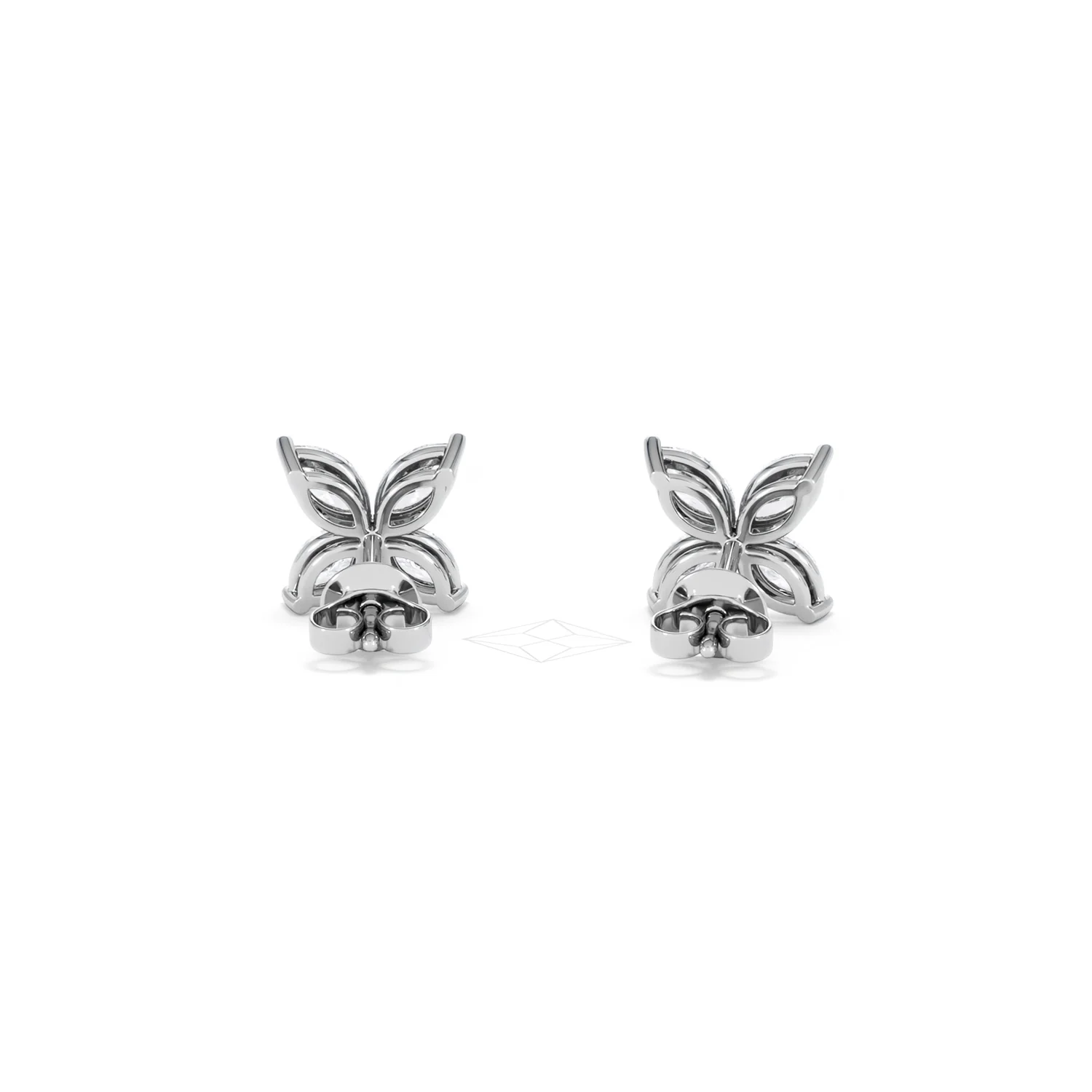 Luxe Floral 2.00ct Marquise Cut Lab Diamond Stud Earrings in 18K White Gold - Image 48