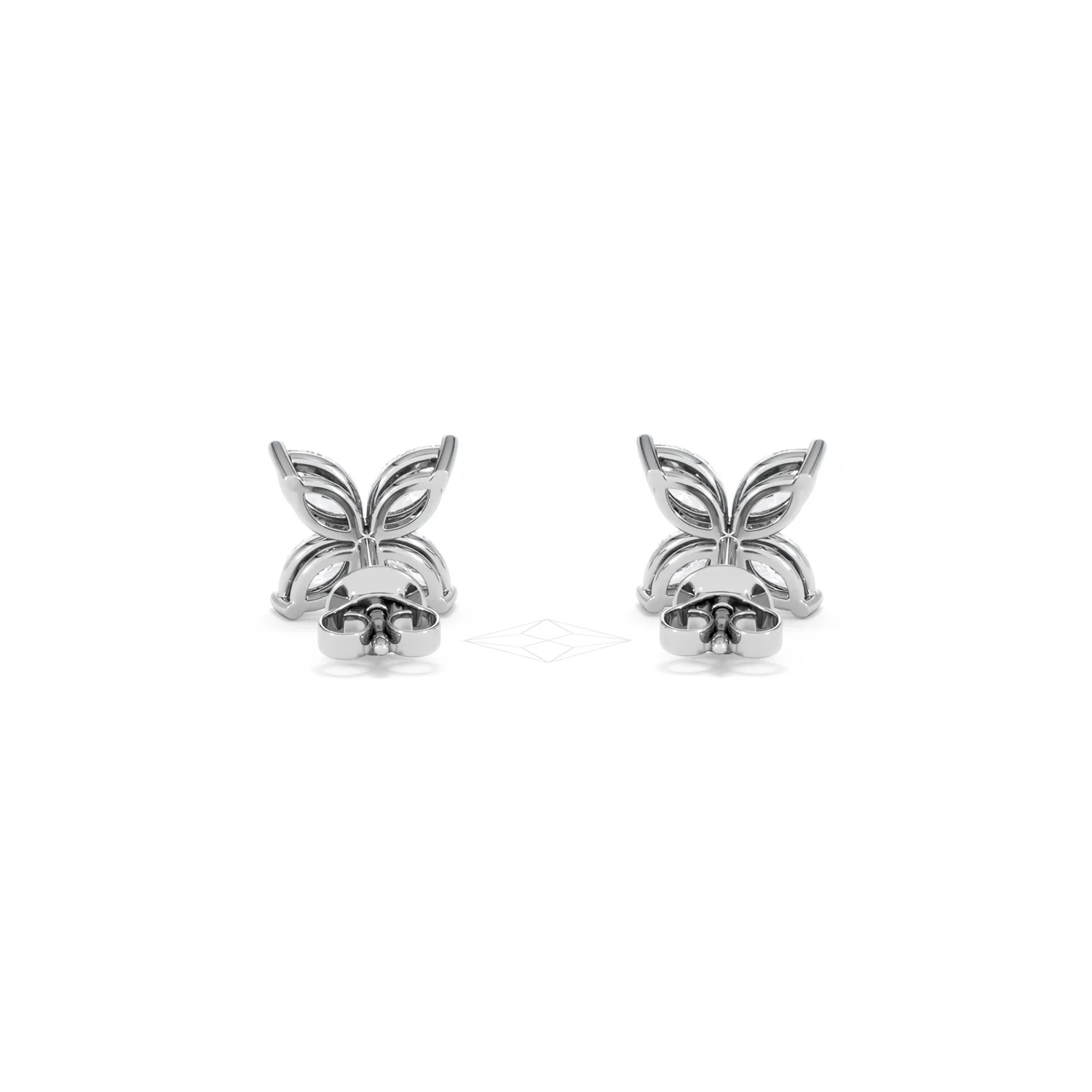 Luxe Floral 2.00ct Marquise Cut Lab Diamond Stud Earrings in 18K White Gold - Image 49