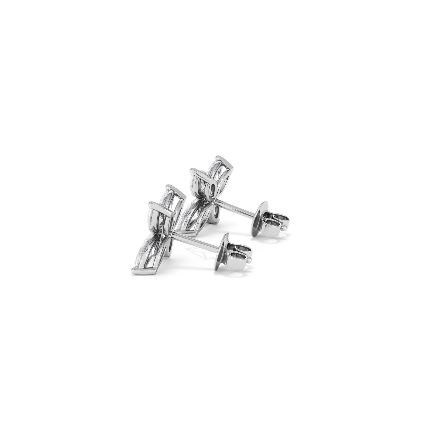 Luxe Floral 2.00ct Marquise Cut Lab Diamond Stud Earrings in 18K White Gold - Image 65