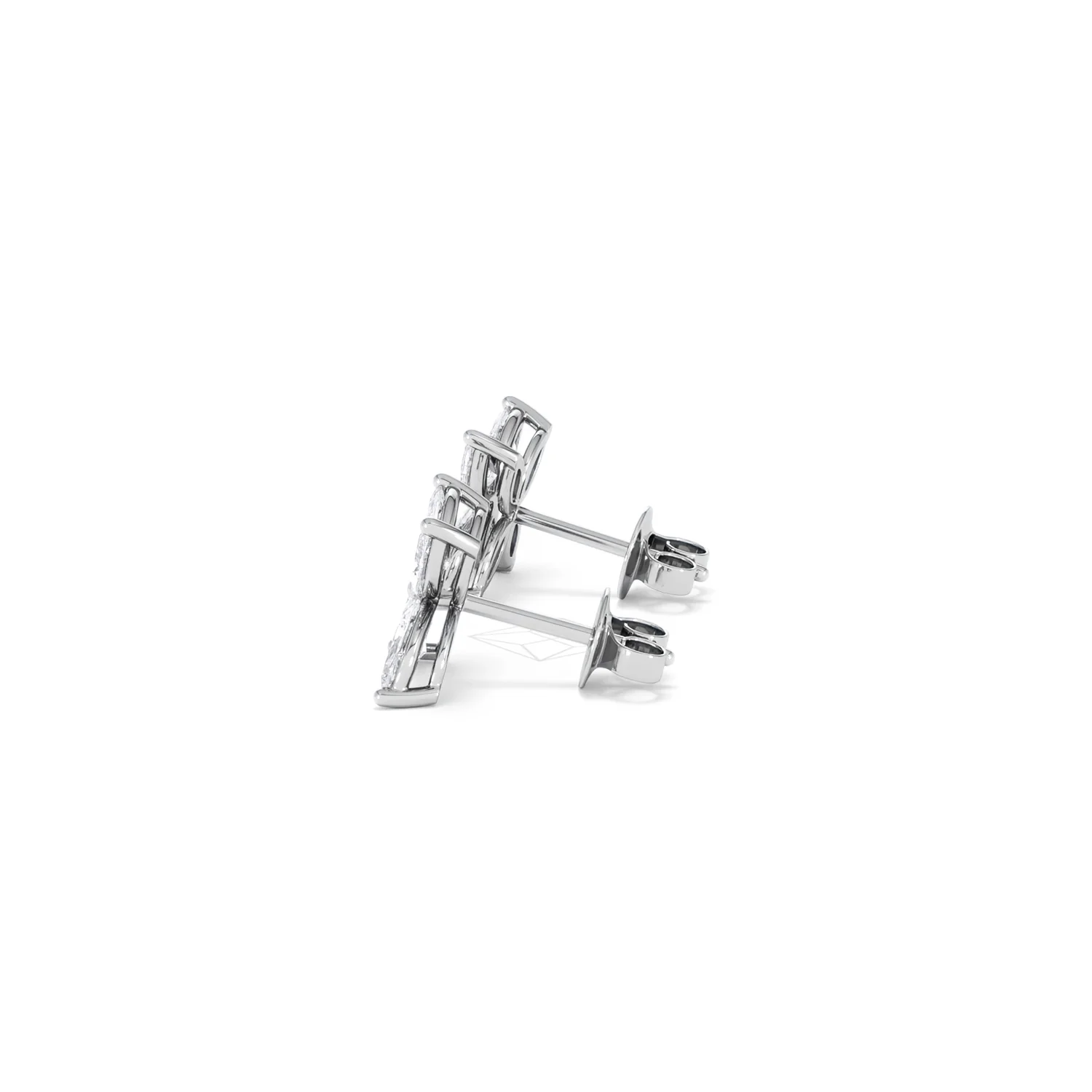 Luxe Floral 2.00ct Marquise Cut Lab Diamond Stud Earrings in 18K White Gold - Image 67