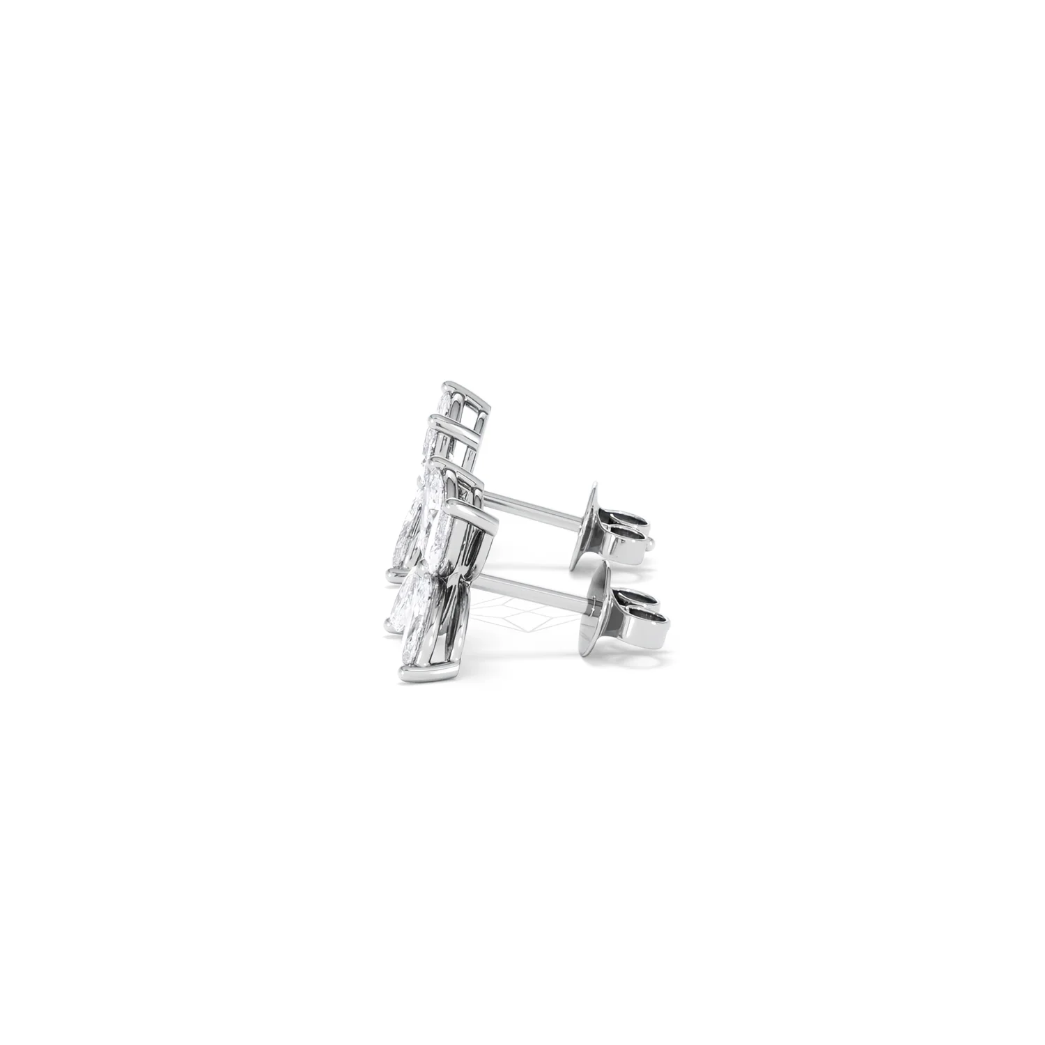 Luxe Floral 2.00ct Marquise Cut Lab Diamond Stud Earrings in 18K White Gold - Image 69